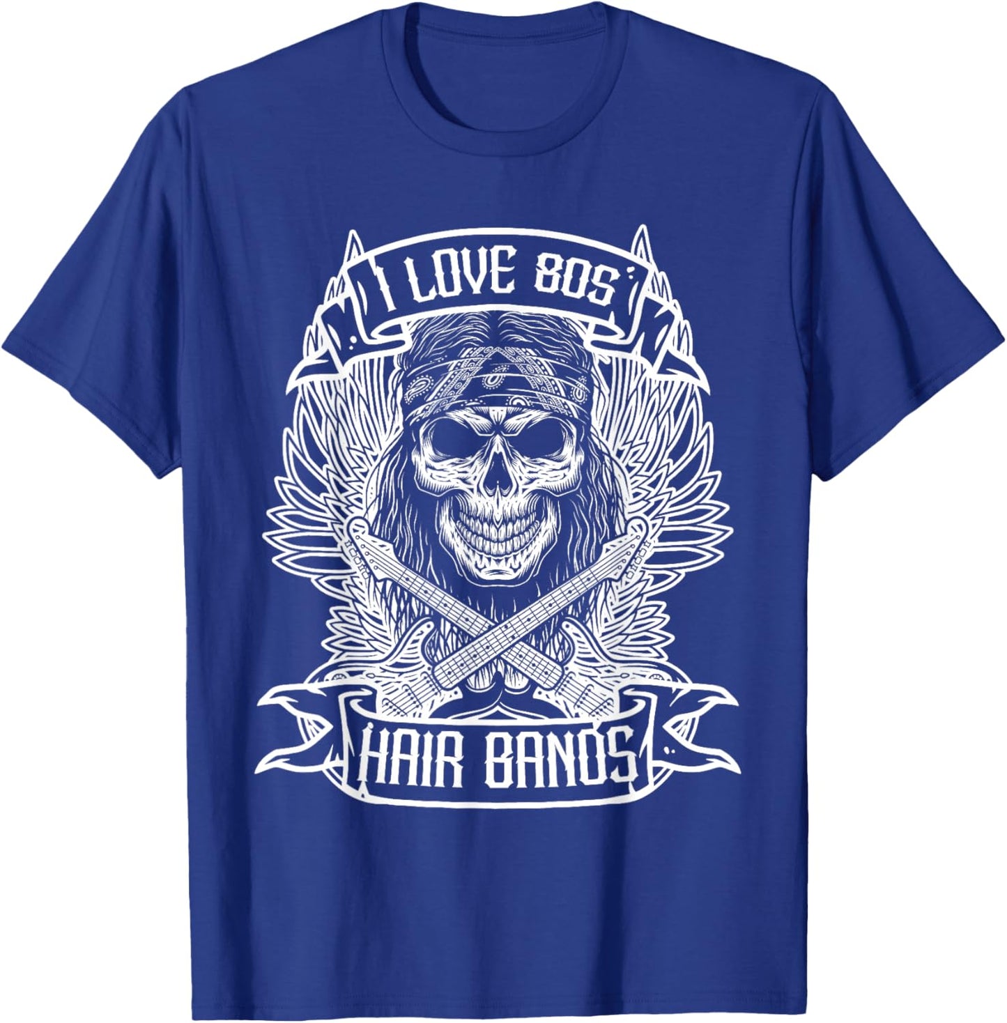 I Love 80s Headbands - Funny Rock Glam Band Party T-Shirt - T-Shirt | Royal