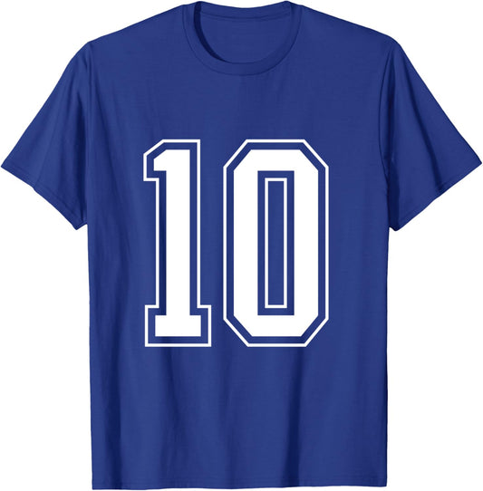 Varsity Jersey Number 10 T-Shirt - T-Shirt | Royal