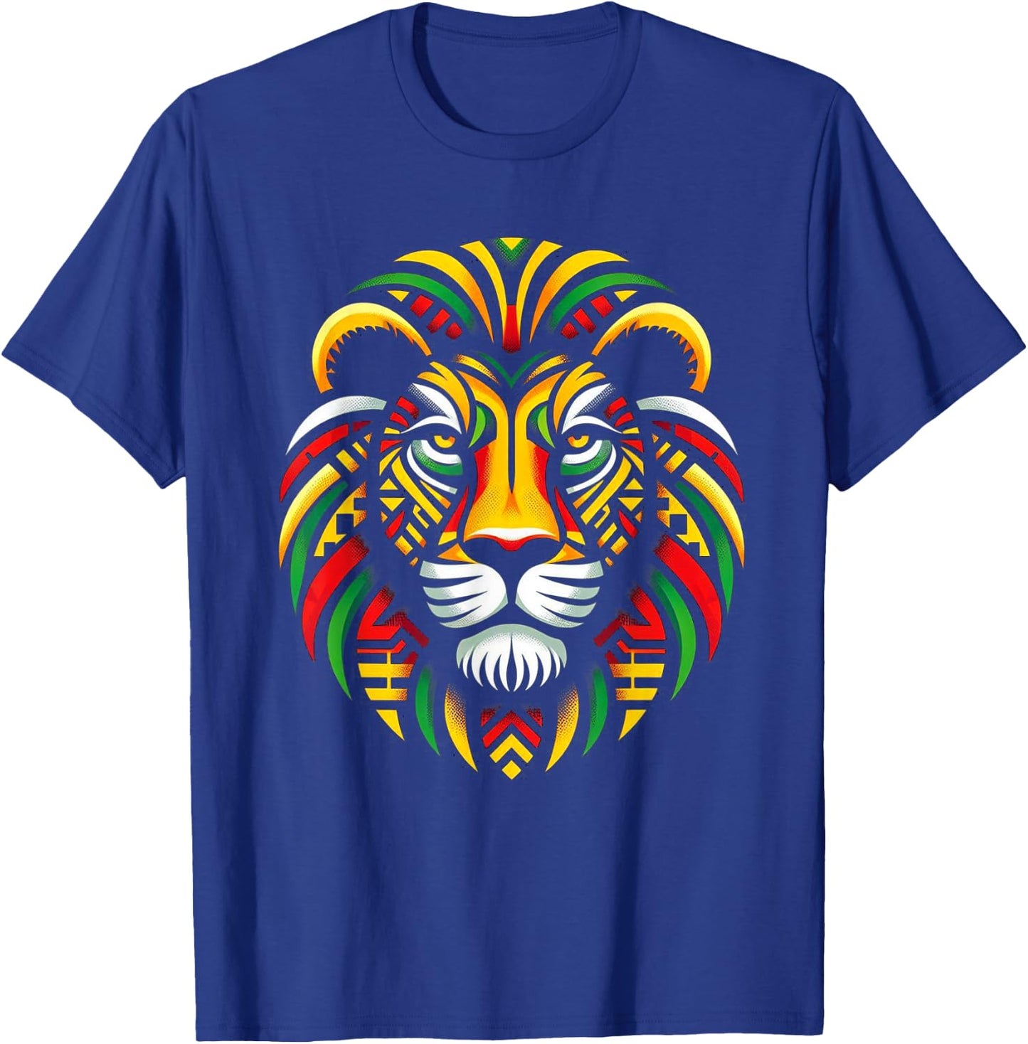 Melanin King Kente Lion African Pride Roots Art T-Shirt - T-Shirt | Royal