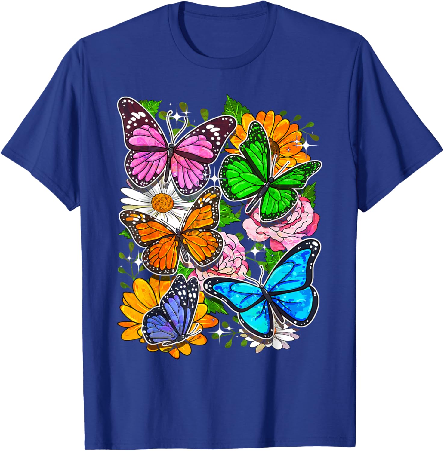 Floral Butterfly Art Design Beautiful Butterflies T-Shirt - T-Shirt | Royal