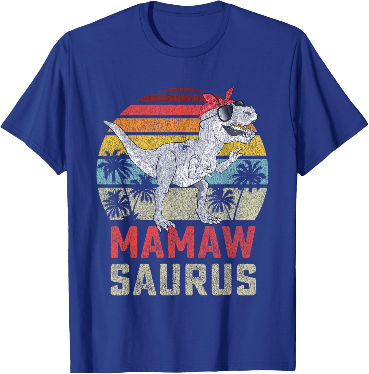 Mamawsaurus T Rex Dinosaur Mamaw Saurus Family Matching T-Shirt - T-Shirt | Royal
