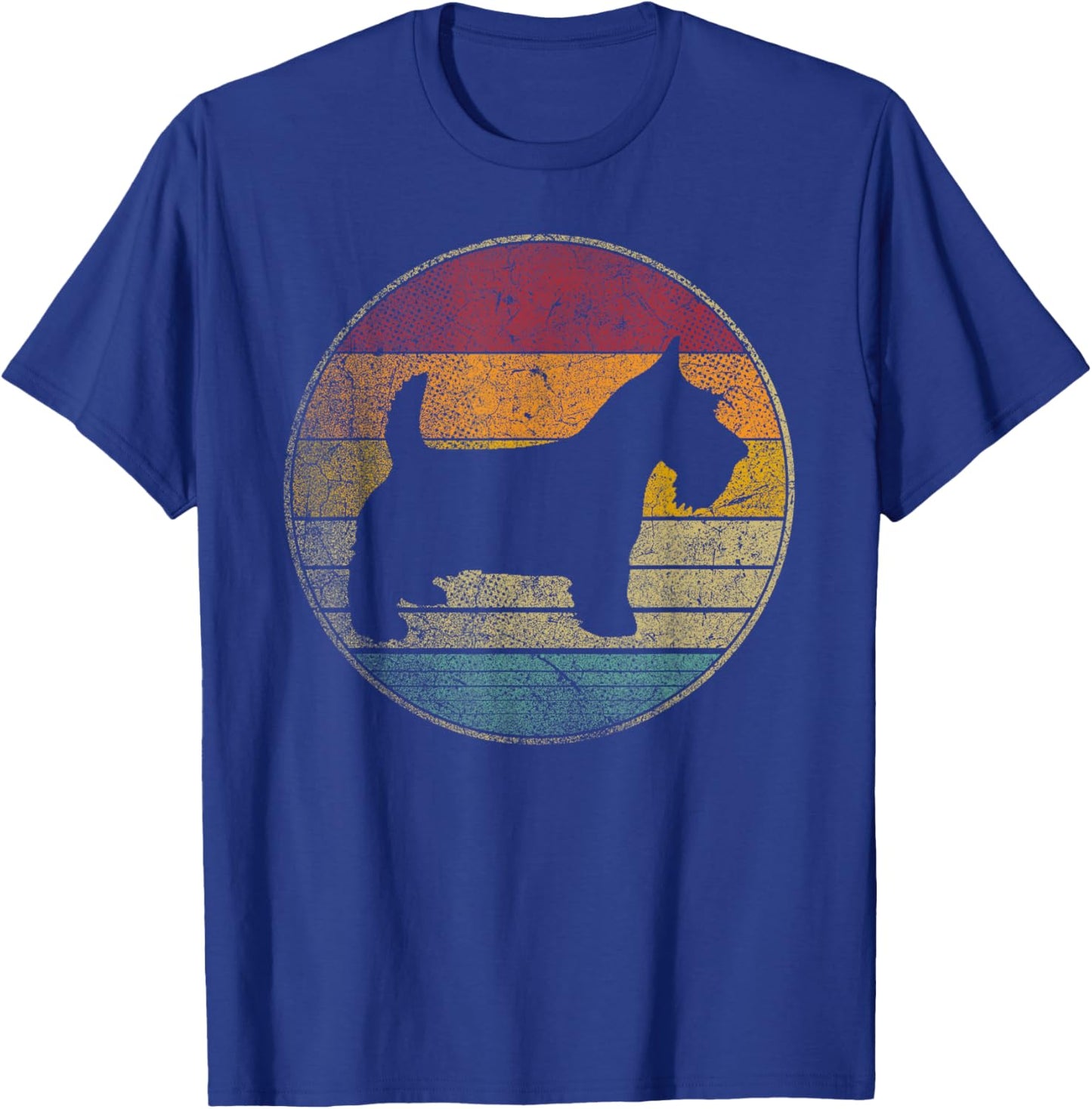Scottish Terrier Dog Vintage Distressed Retro 70s 80s Gift T-Shirt - T-Shirt | Royal