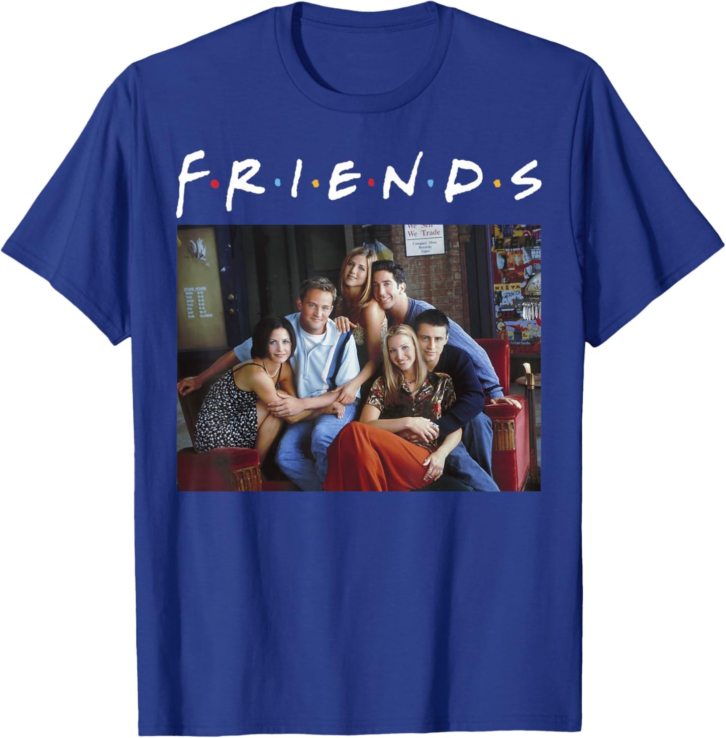 Friends Classic Logo Group Portrait Small T-Shirt - T-Shirt | Royal