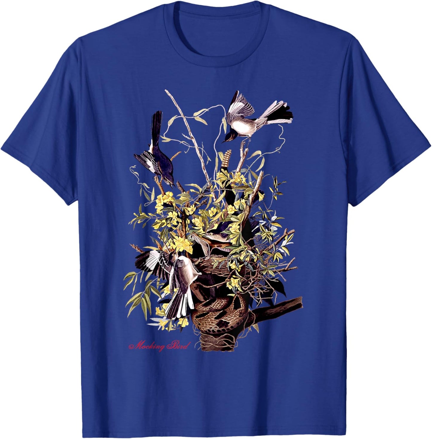 Audubon Mocking Bird North American Birds Education Nature T-Shirt - T-Shirt | Royal