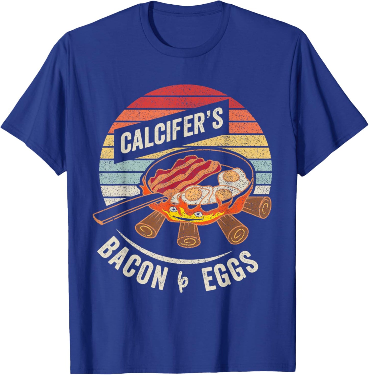 Retro Vintage Calcifer's Bacon and Egg Cook Food Lover T-Shirt - T-Shirt | Royal