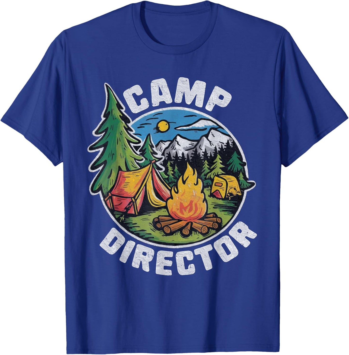 Retro Camp Director Camping Summer Camp Funny Camper Staff T-Shirt - T-Shirt | Royal