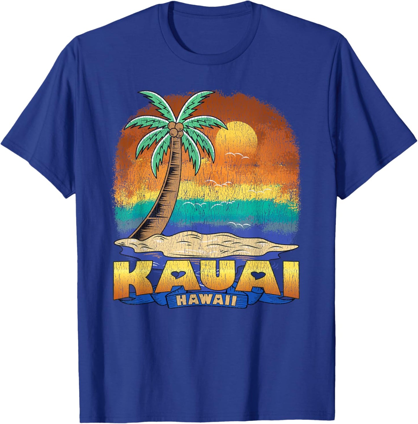 KAUAI HAWAII | Vintage Distressed Souvenir T-Shirt - T-Shirt | Royal