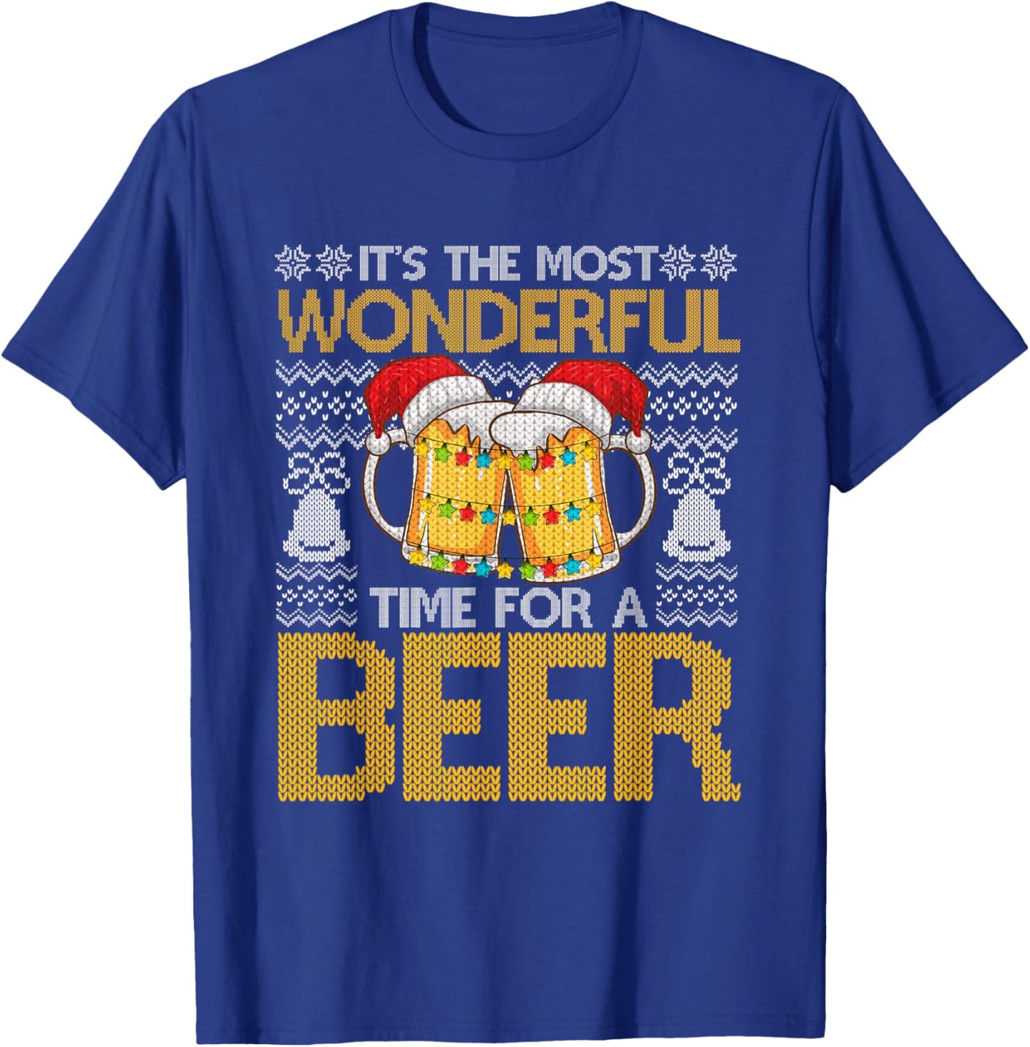 It's The Most Wonderful Time For A Beer Christmas Santa Hat T-Shirt - T-Shirt | Royal