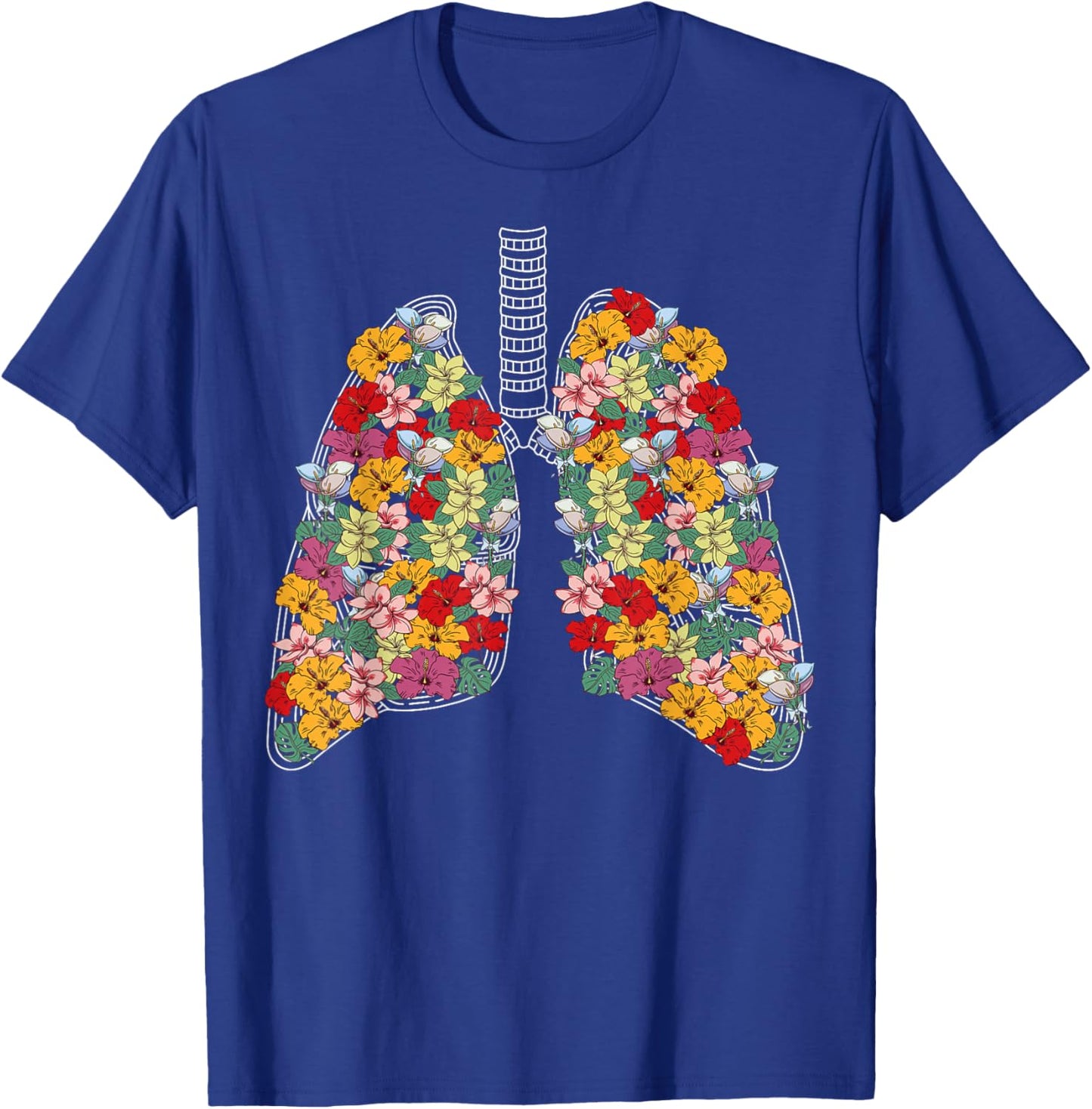 Anatomical Lungs Flowers Medical Science Anatomy Themed T-Shirt - T-Shirt | Royal