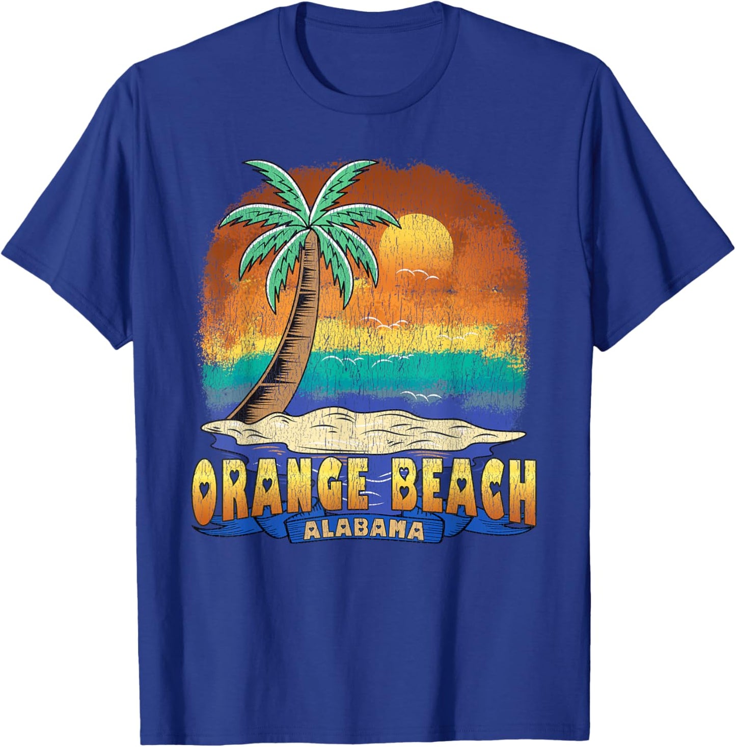 ORANGE BEACH ALABAMA | Vintage Distressed Souvenir T-Shirt - T-Shirt | Royal
