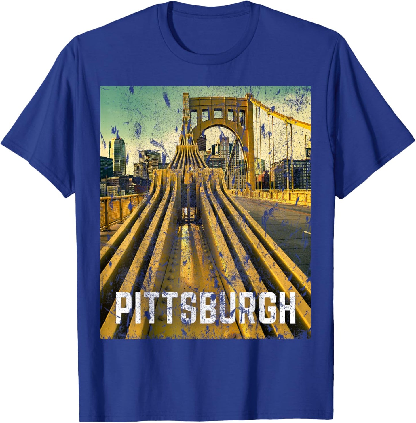 Pittsburgh Pennsylvania Steel City Skyline Photography 412 T-Shirt - T-Shirt | Royal