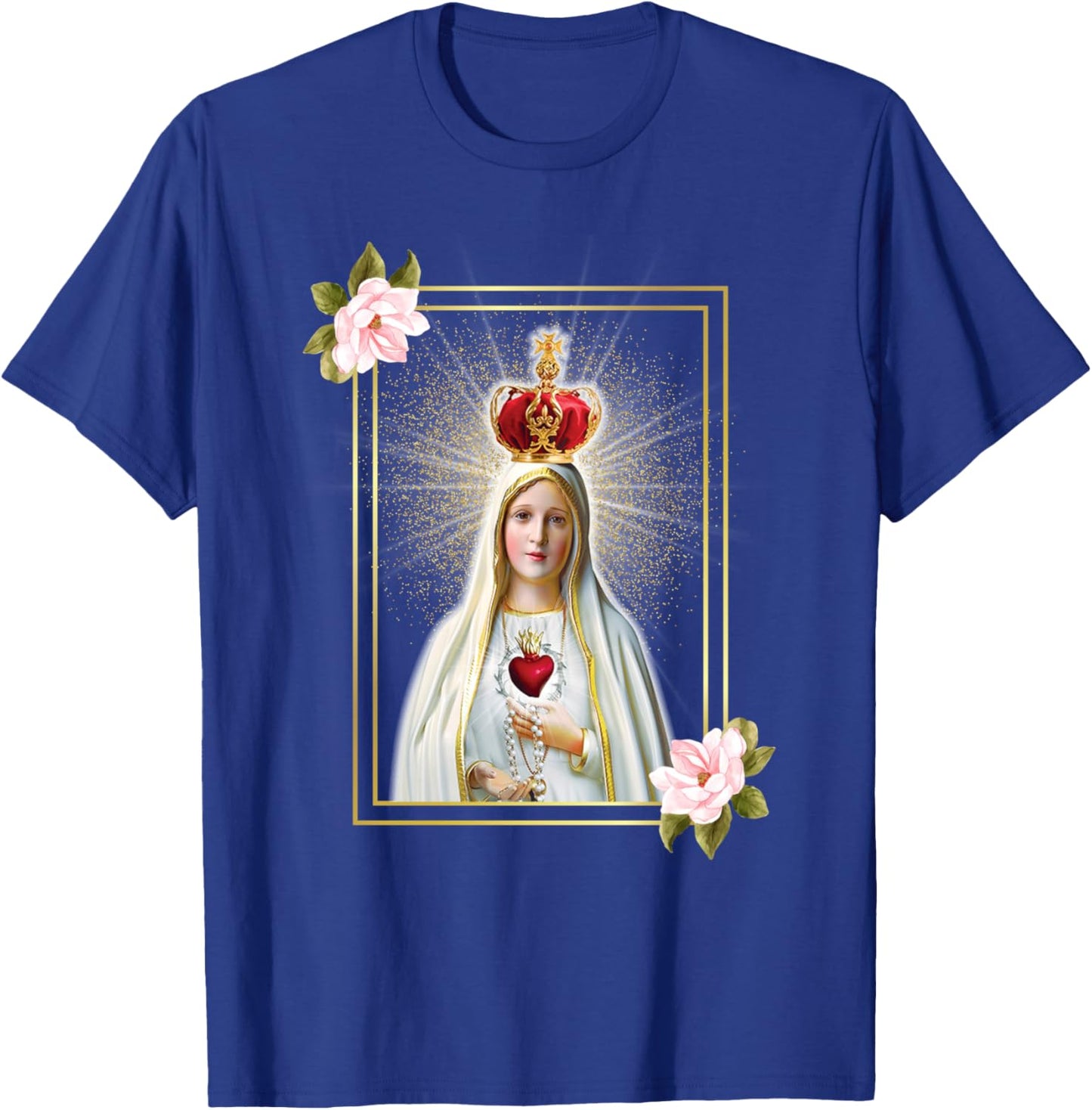 Our Lady of Fatima Immaculate Heart of Blessed Virgin Mary T-Shirt - T-Shirt | Royal