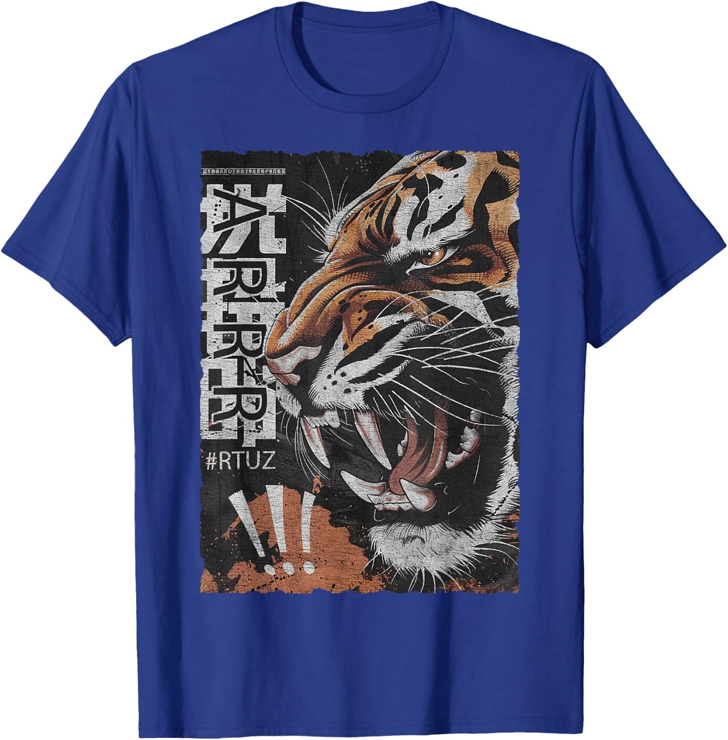 Hip Hop Y2K Vintage Hipster Edgy Urban Streetwear Tiger T-Shirt - T-Shirt | Royal