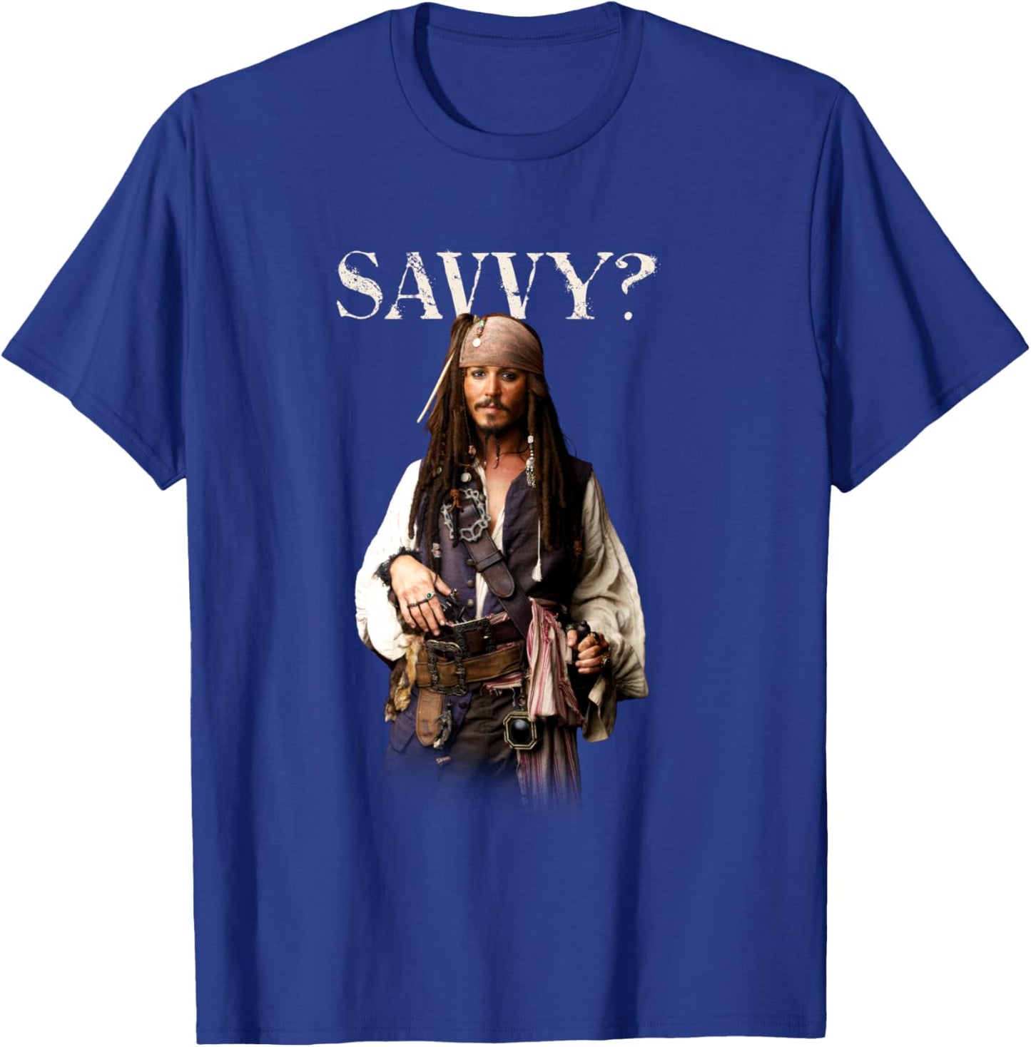 Disney Pirates of the Caribbean Captain Jack Savvy? T-Shirt - T-Shirt | Royal