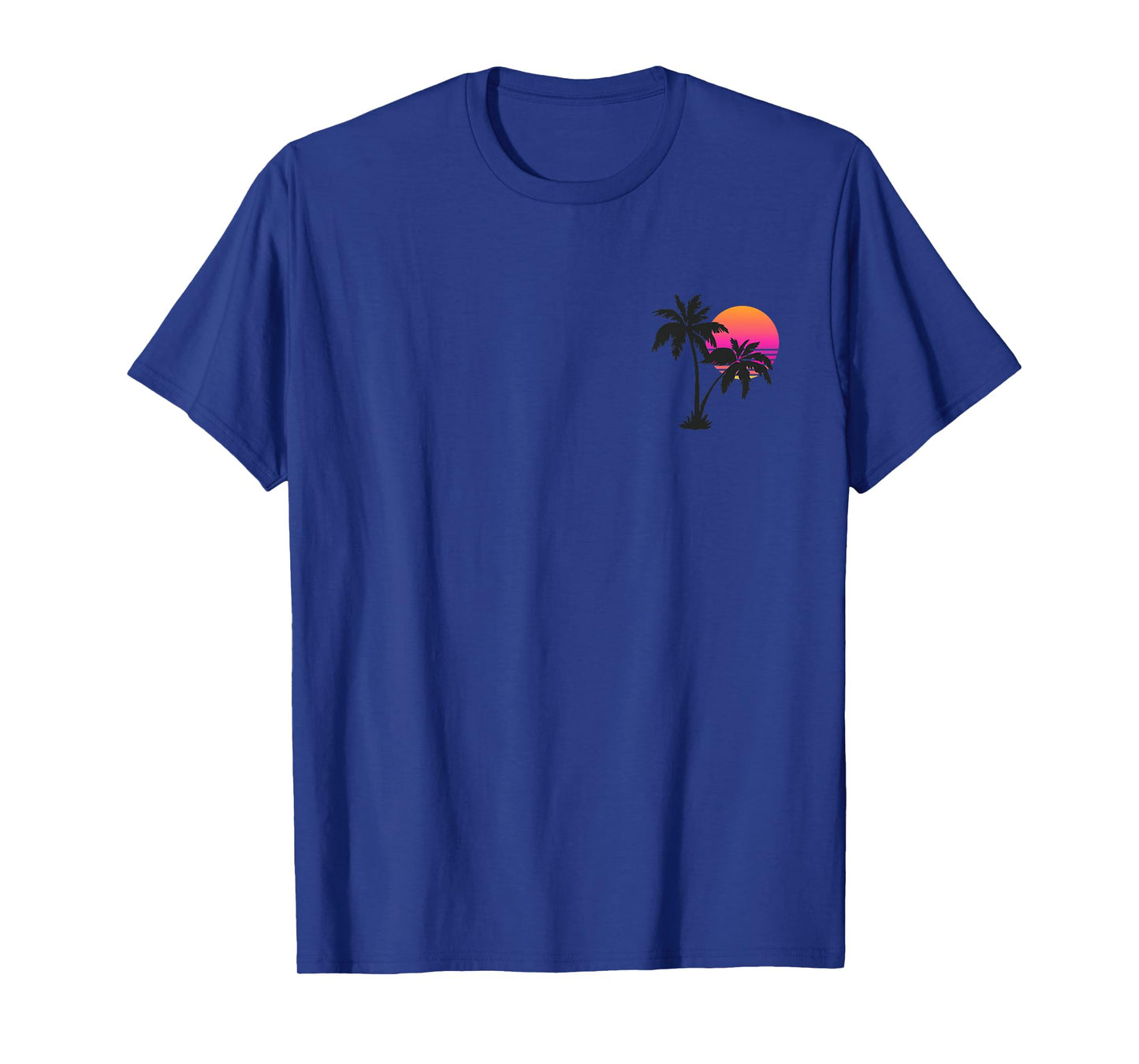 Tropical Retro Style Vintage Sunset Beach Palm Tree Mens T-Shirt