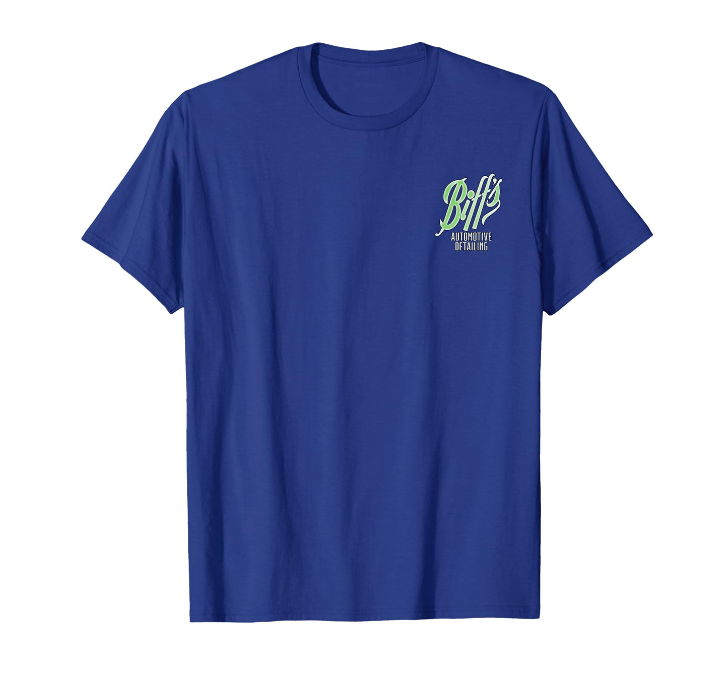 Back to the Future Biff Automotive Detailing Front & Back T-Shirt