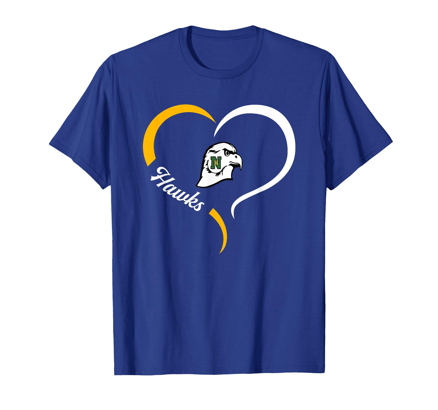 North Harford Hawks Logo Half Heart Slogan HS T-Shirt