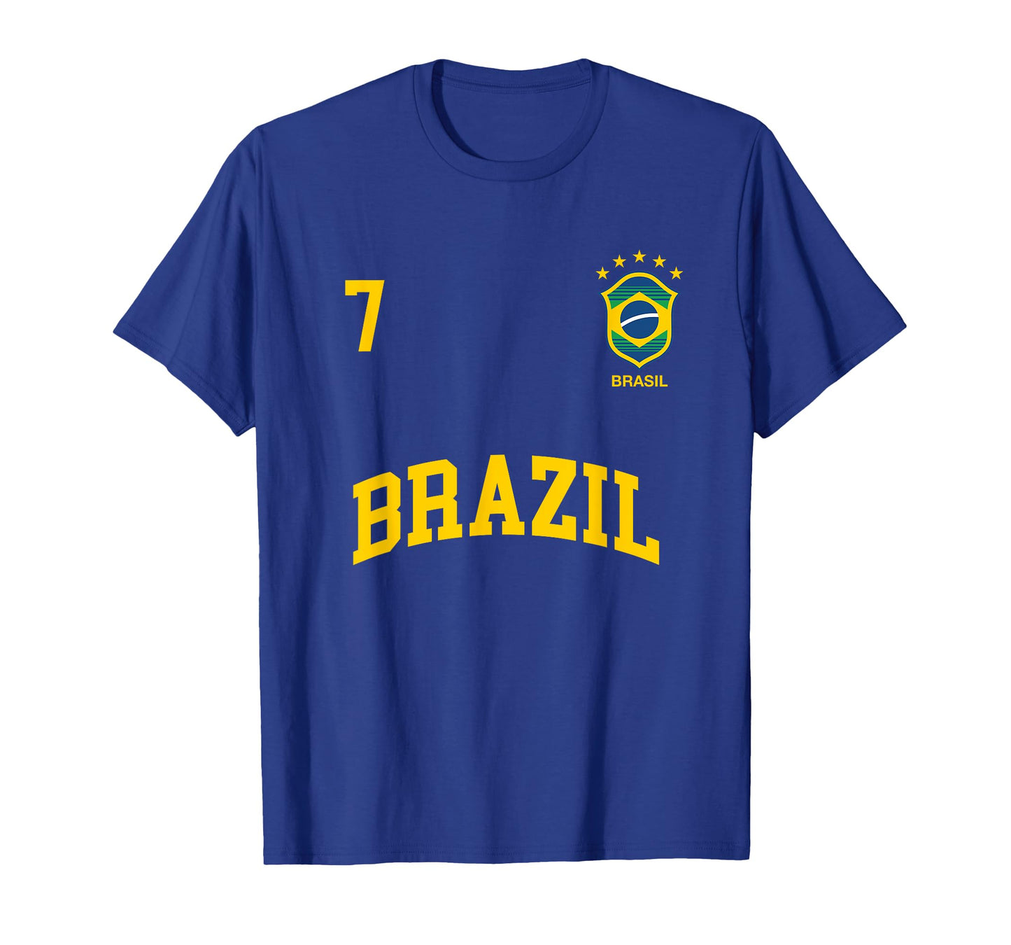 Brazil T-Shirt Number 7 (BACK) Brazilian Soccer Team Shirt