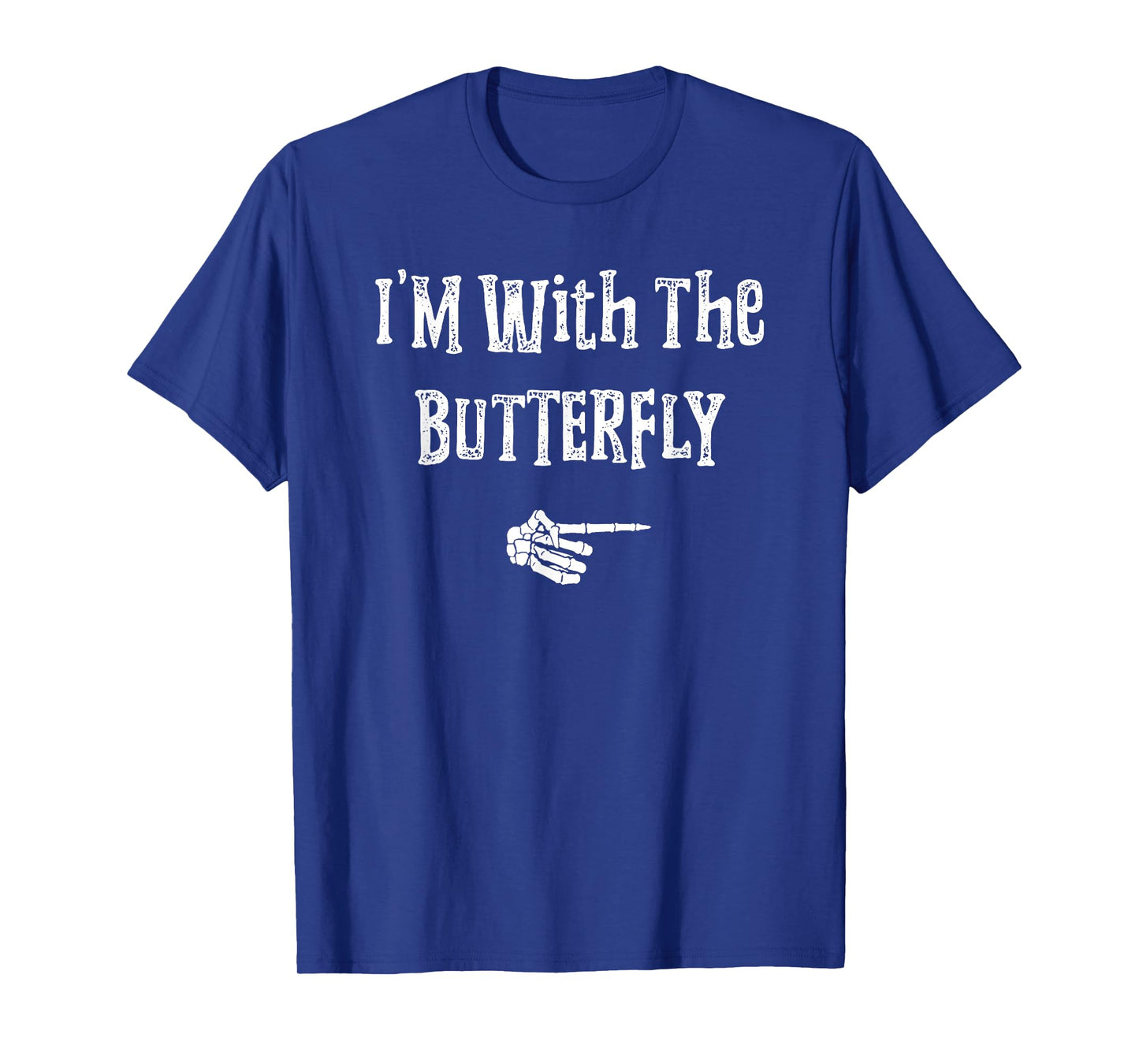 I'm With Butterfly Halloween Costume Funny Couples Matching T-Shirt