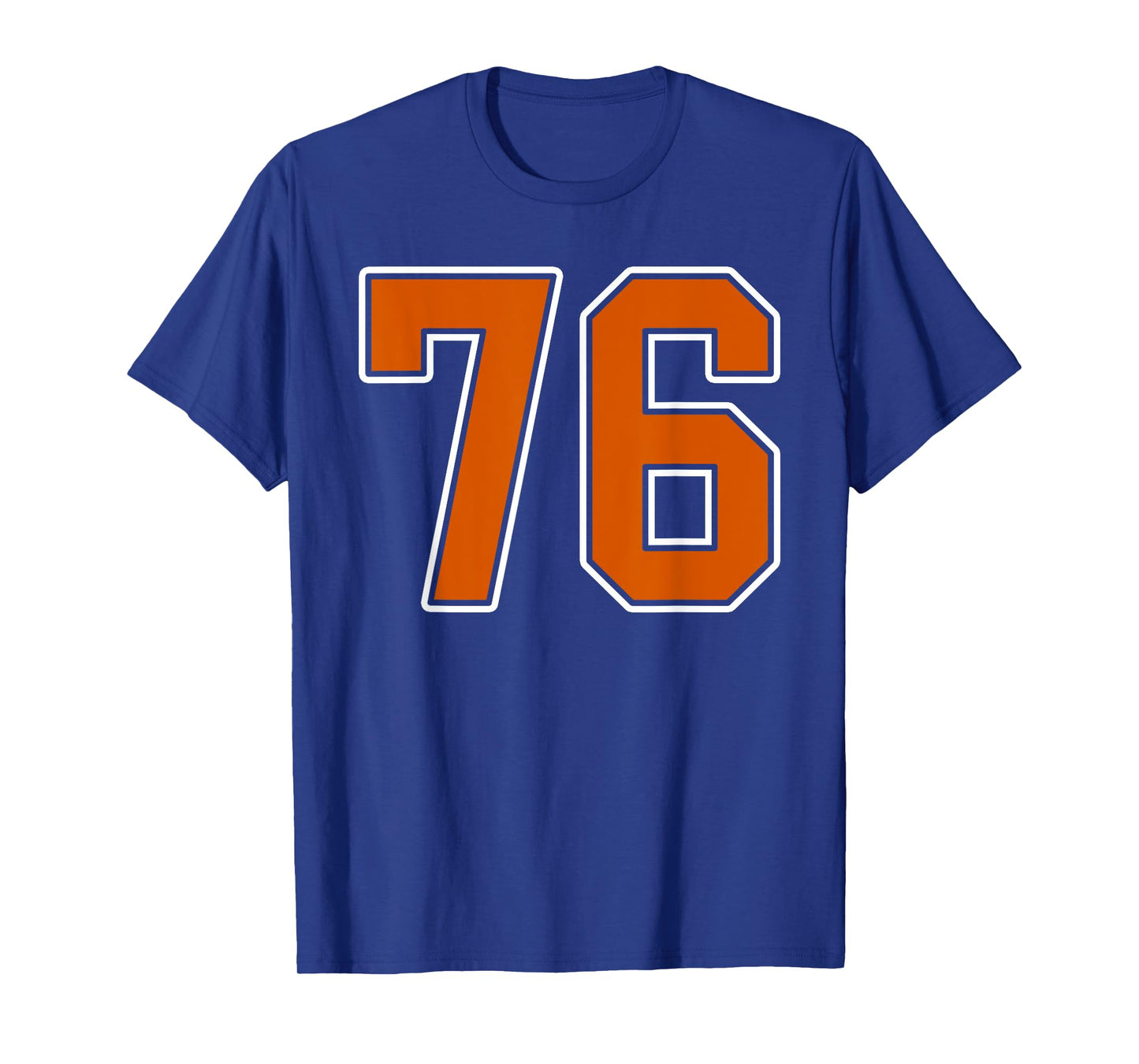 Burnt Orange White Number 76 Jersey Player Uniform #76 T-Shirt