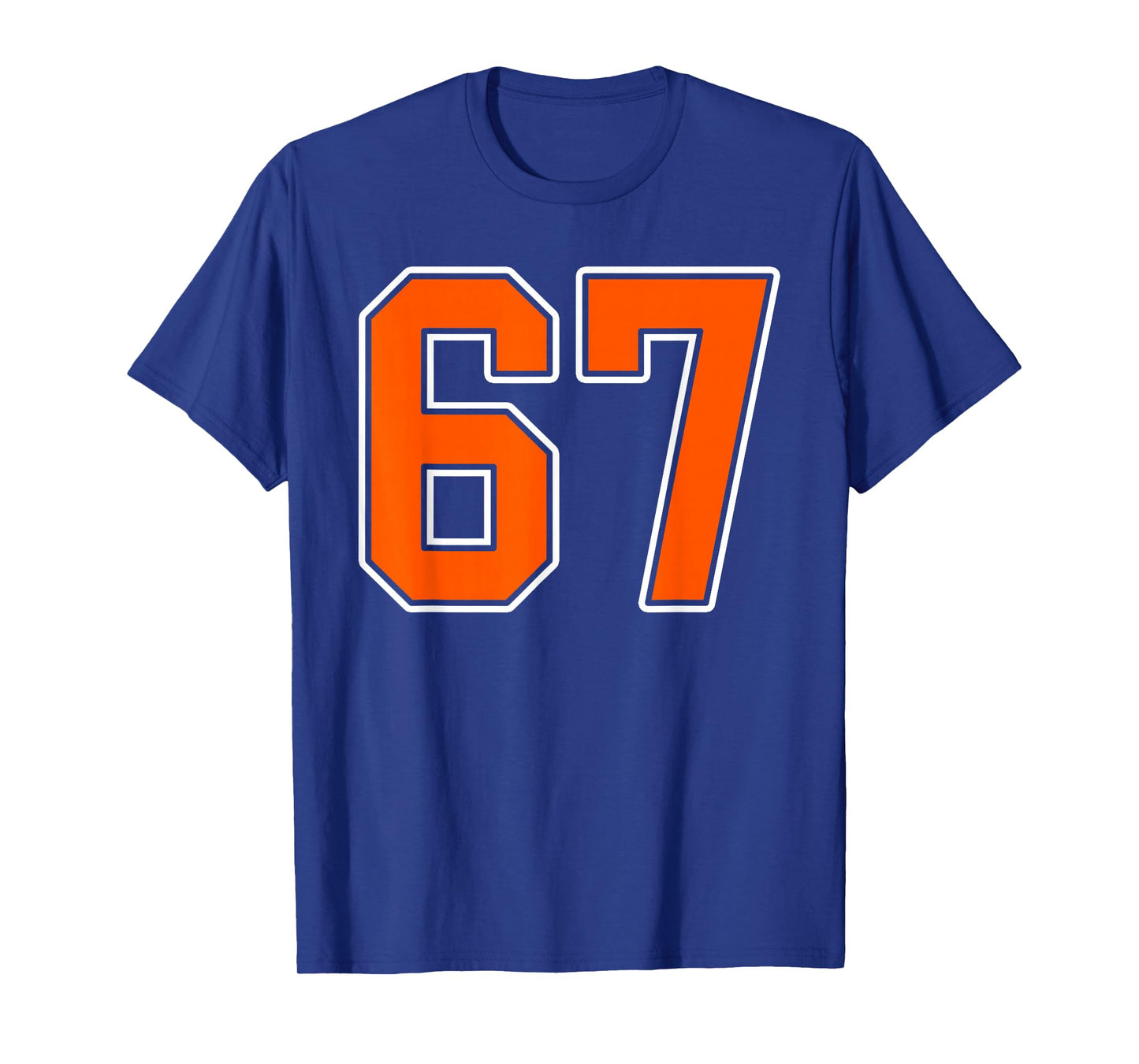 Orange White Number 67 Jersey Player Uniform #67 T-Shirt