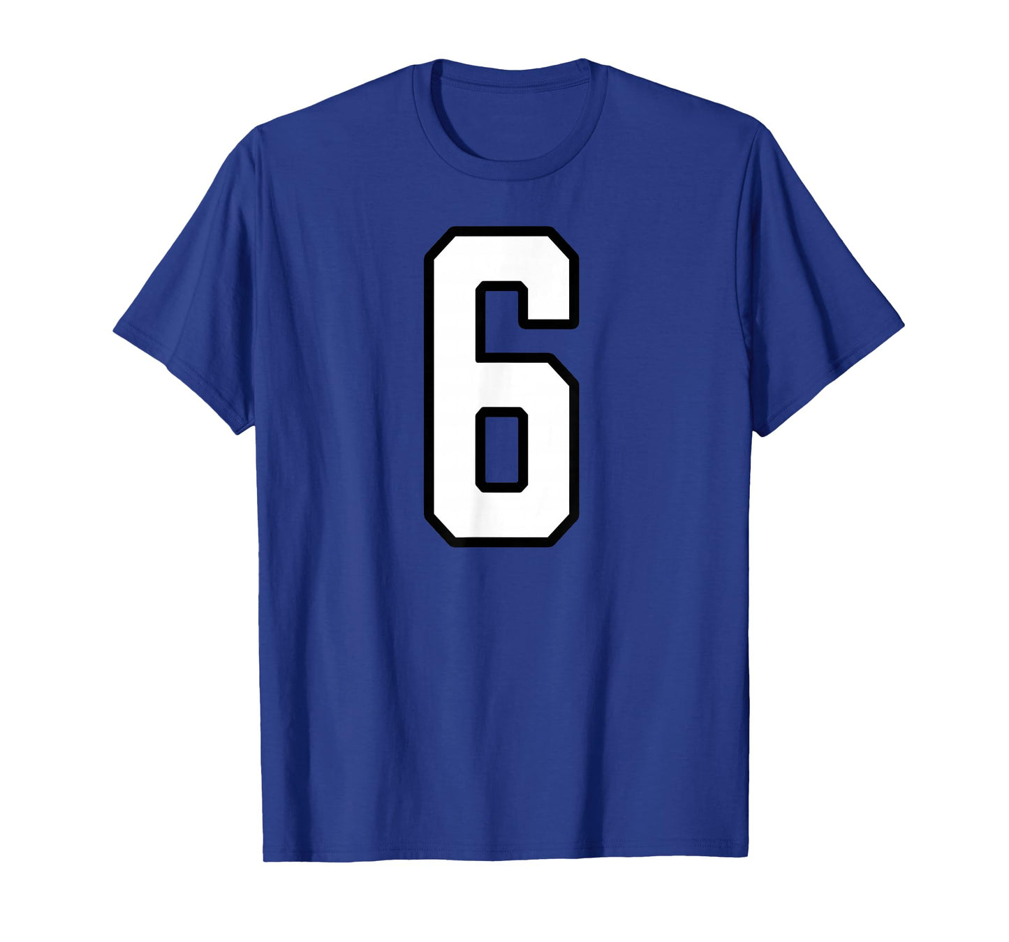 White and Black Sports Number 6 Jersey Uniform Player T-Shirt