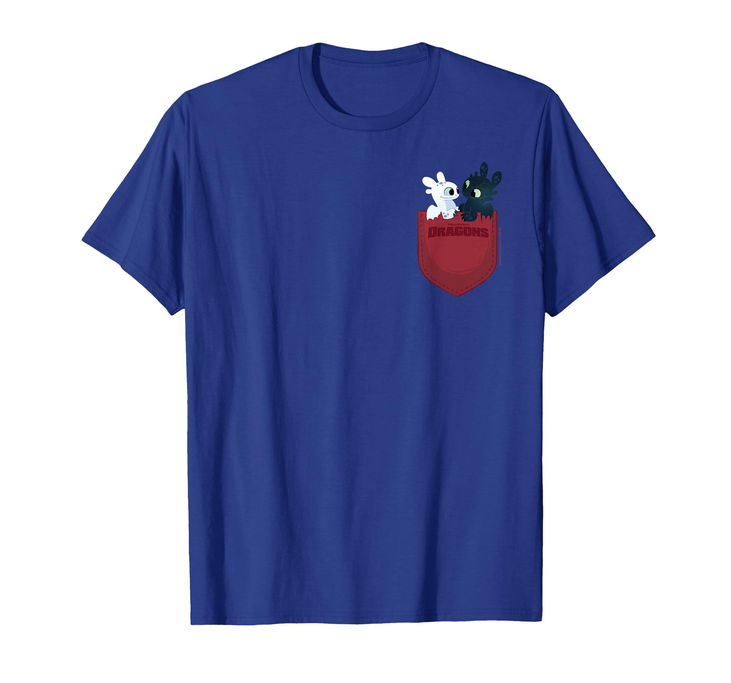 Dreamworks Dragons Light Fury & Night Fury Faux Pocket T-Shirt