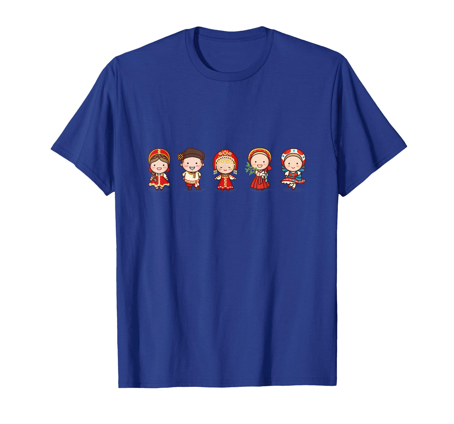 Cute Traditional Russian Characters In Russian Clothing T-Shirt