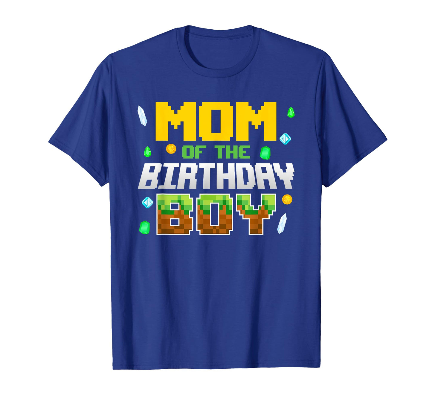 Mom Of The Birthday Boy Game Pixel Number Birthday Party T-Shirt