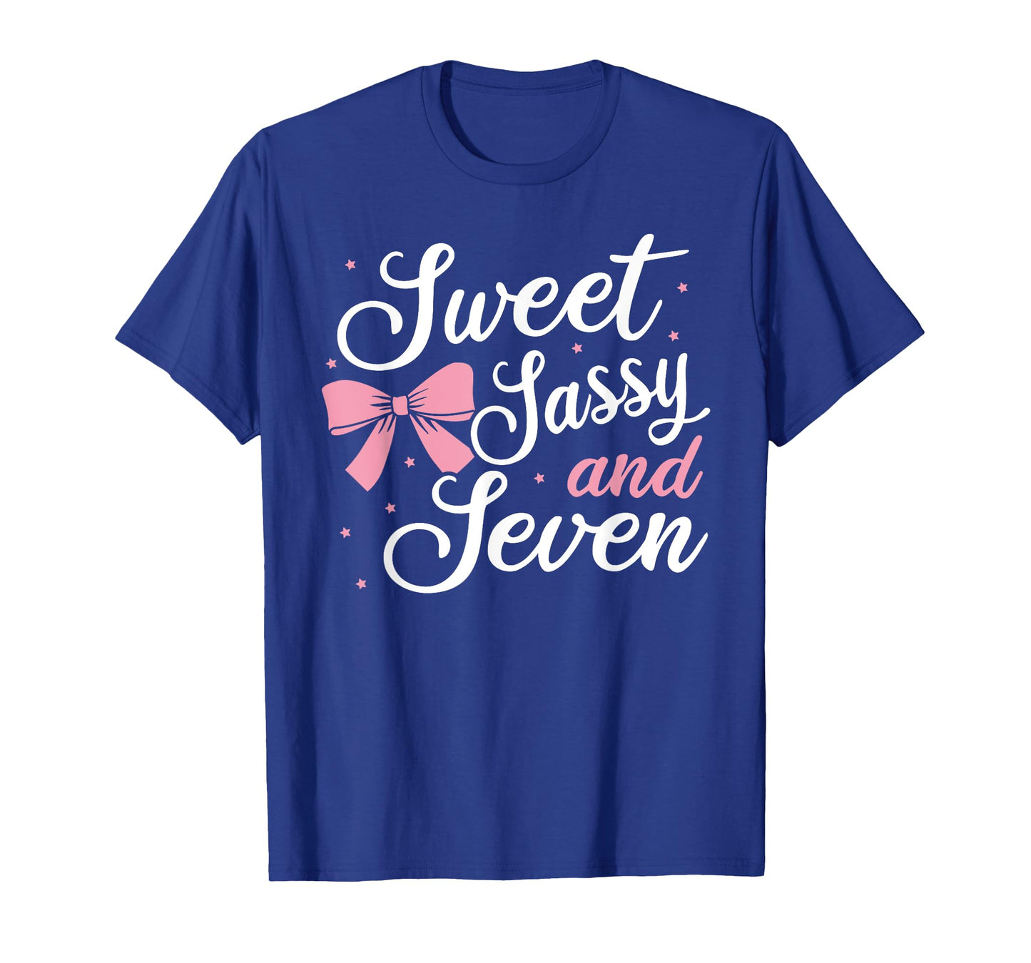 Pink Bow Sweet Sassy And Seven Coquette 7th Birthday Girls T-Shirt