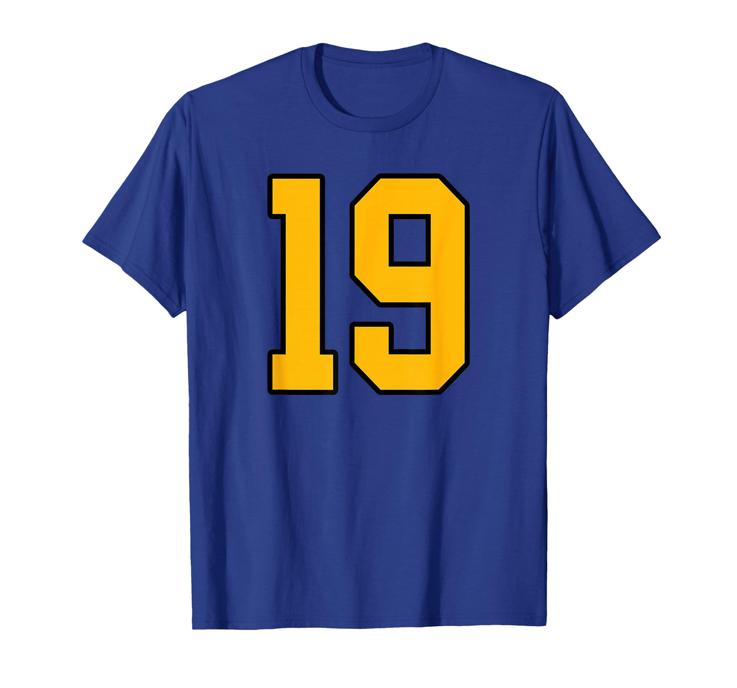 Gold and Black Sports Number 19 Jersey Uniform Player T-Shirt