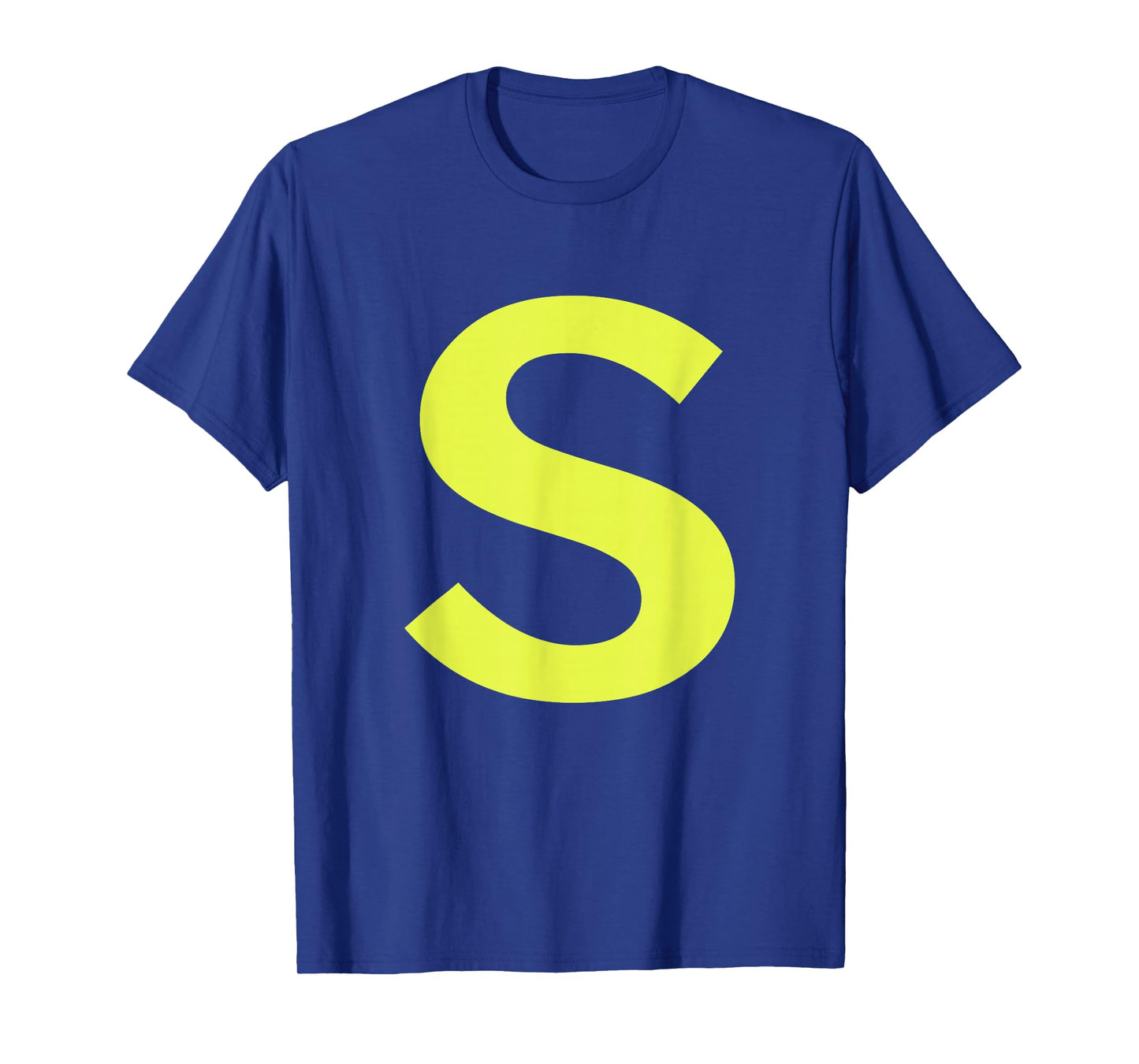 Letter S in Yellow on blue Costume Halloween Party T-Shirt