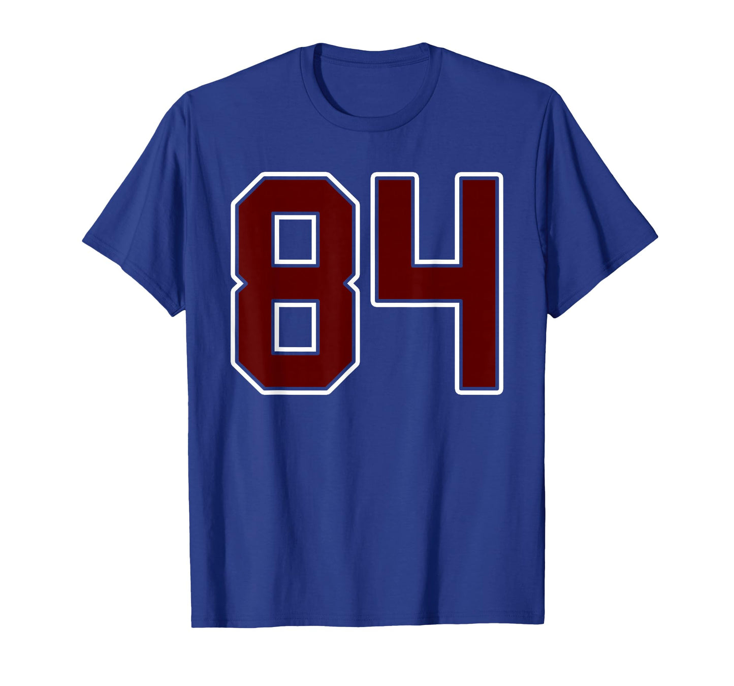 Maroon and White Number 84 Jersey Player Uniform #84 Fan T-Shirt
