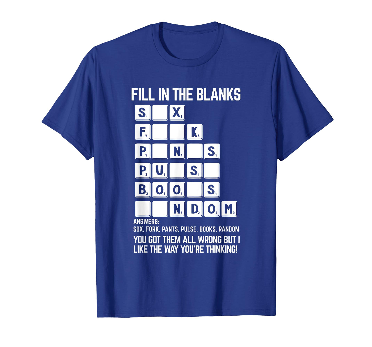 Dirty Mind Test Fill In The Blanks Apparel T-Shirt