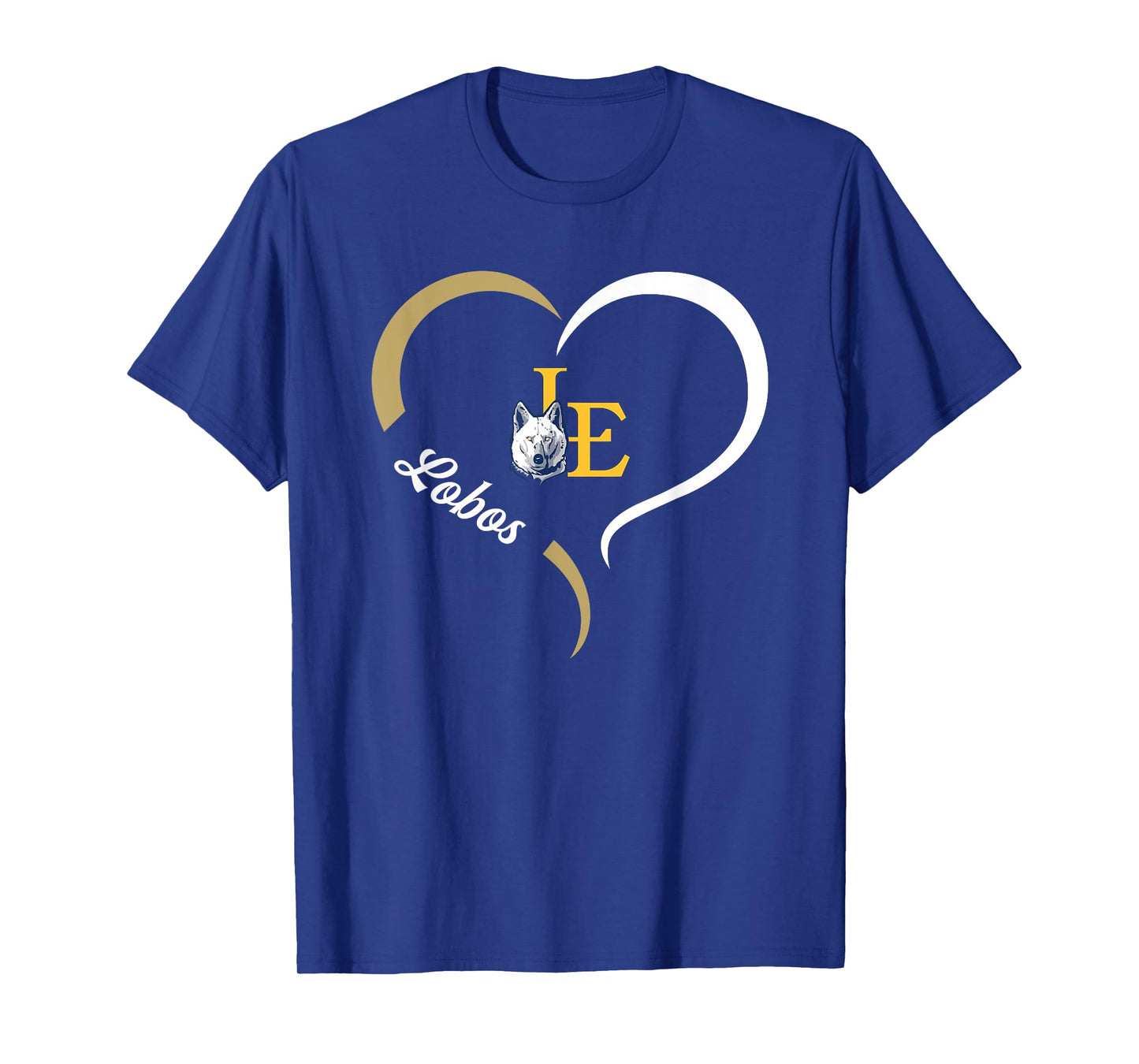 Little Elm Lobos Logo Half Heart Slogan HS T-Shirt