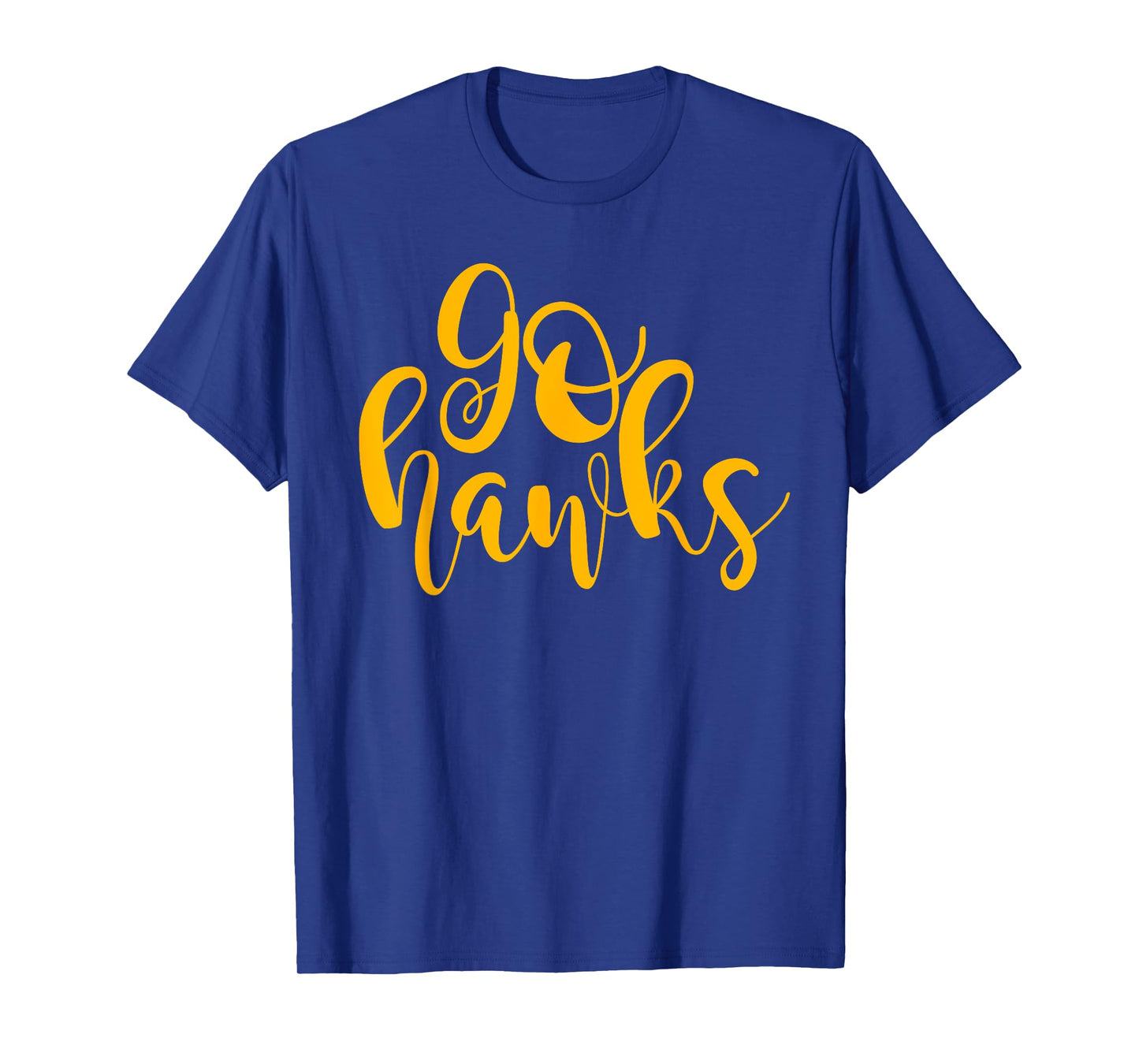 Black and Gold Go Hawks Highschool Football Spirit Shirt T-Shirt