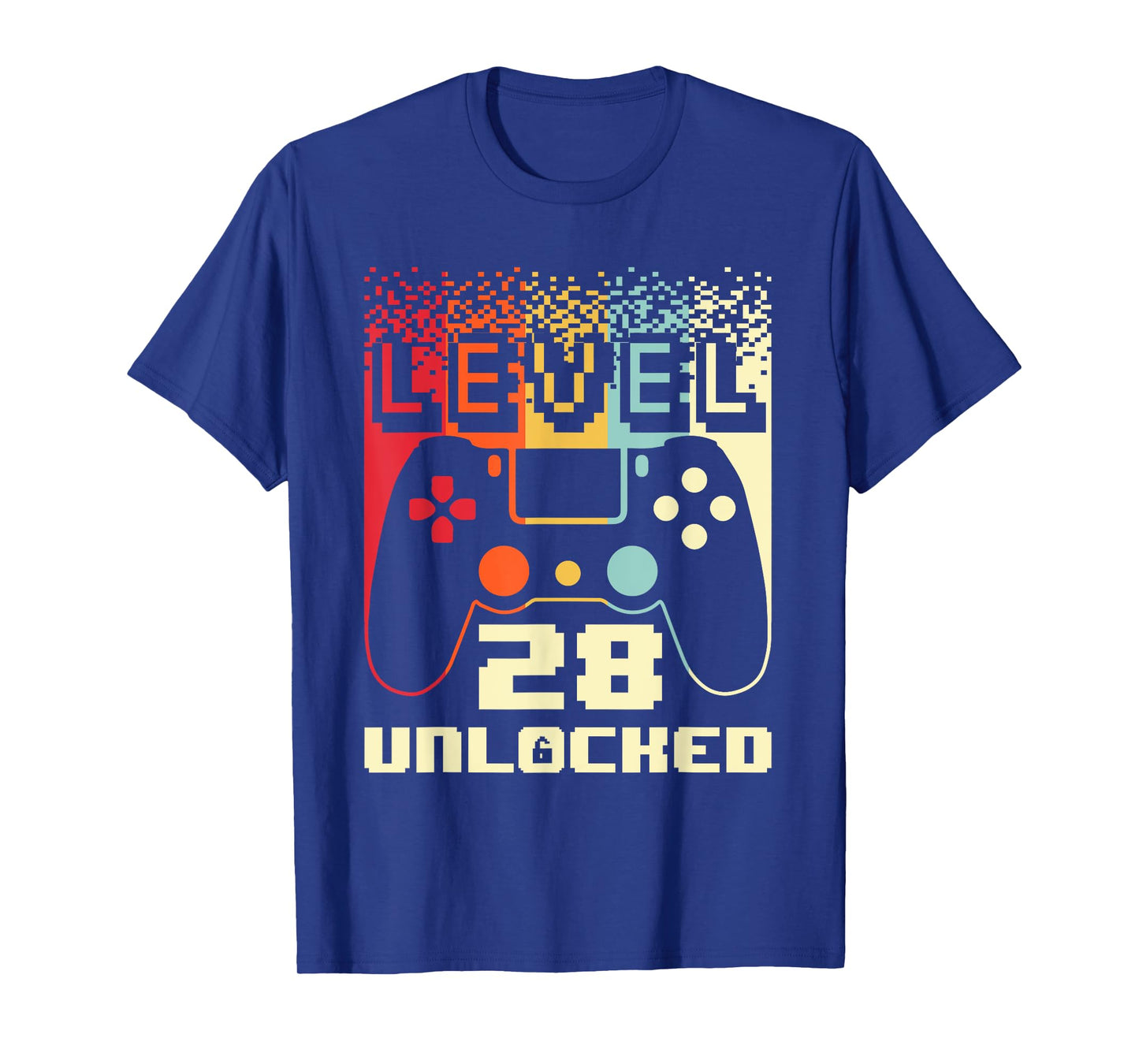 28th Birthday For Men Level 28 Unlocked Gamer 28 Year Old T-Shirt