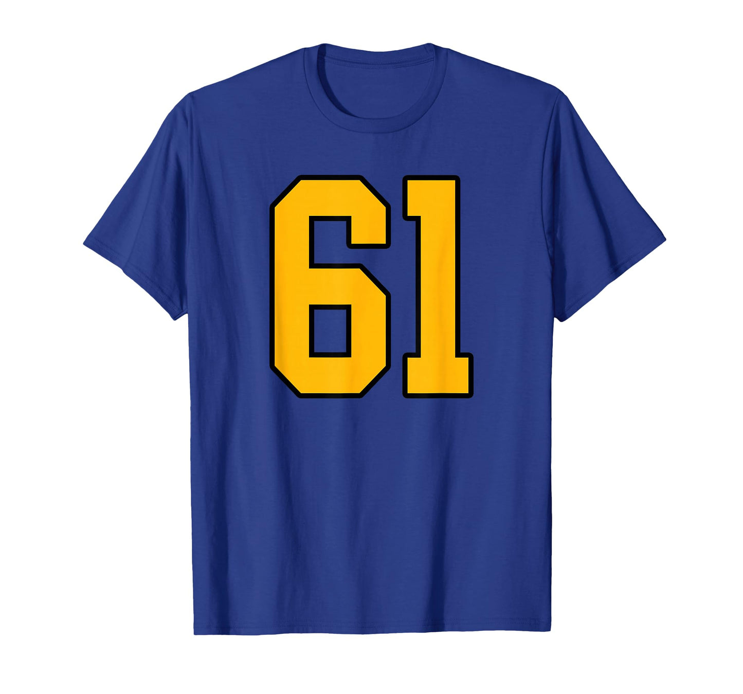 Gold and Black Sports Number 61 Jersey Uniform Player T-Shirt