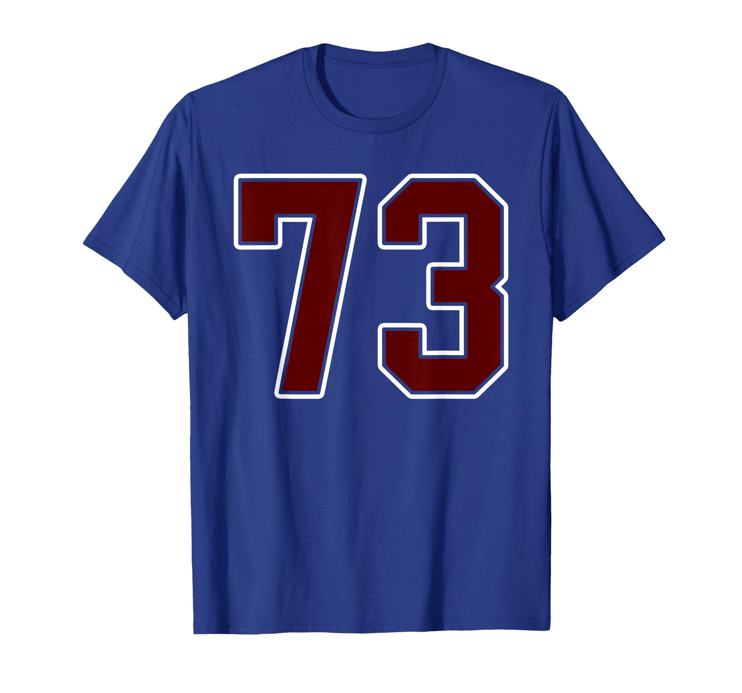 Maroon and White Number 73 Jersey Player Uniform #73 Fan T-Shirt