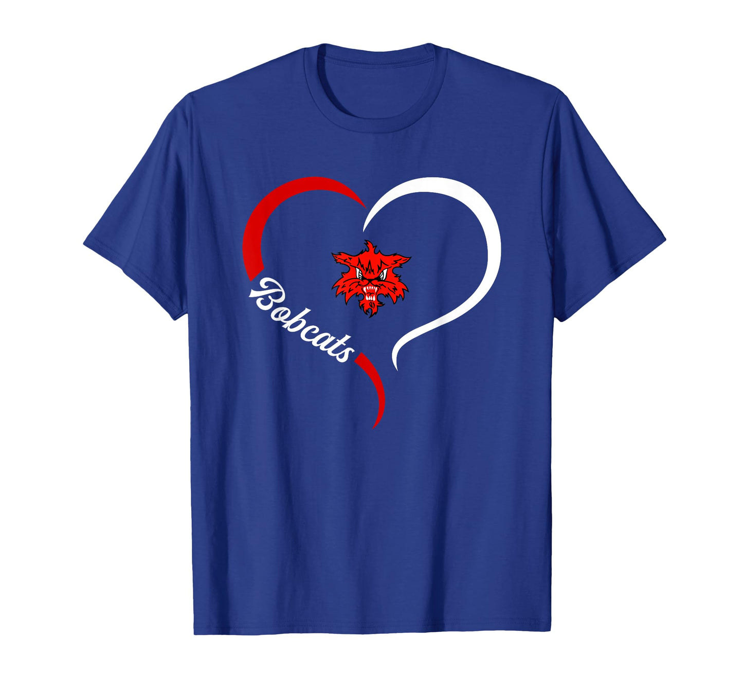 Marshalltown Bobcats Logo Half Heart Slogan HS T-Shirt