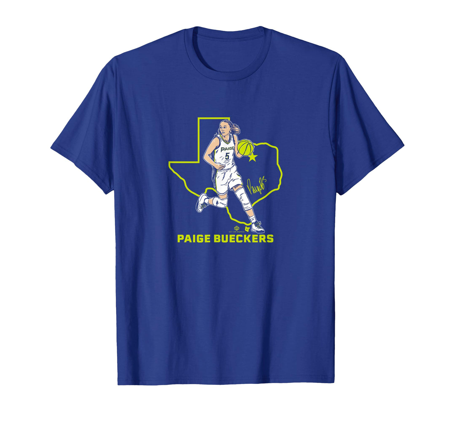 Paige Bueckers State Star Pose: Dallas Basketball T-Shirt