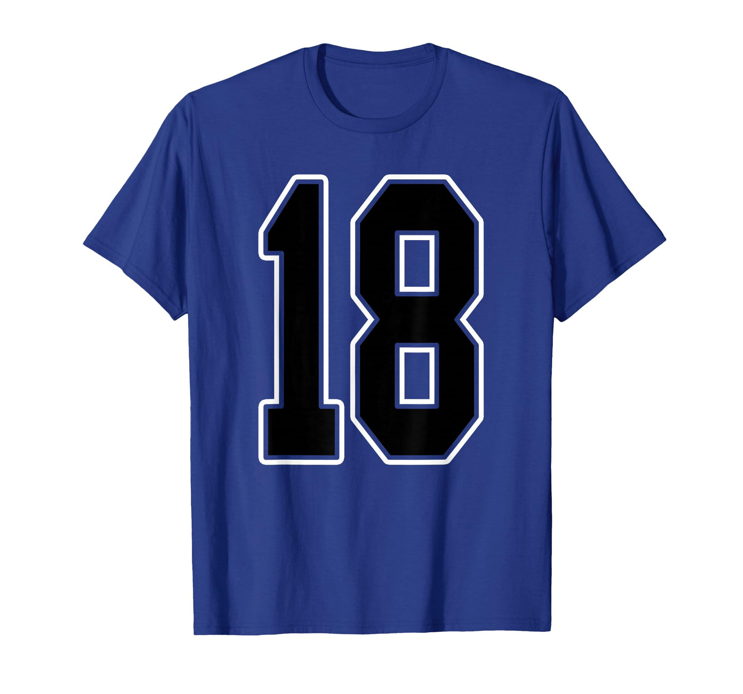 Black and White Number 18 Jersey Player Uniform #18 Fan T-Shirt
