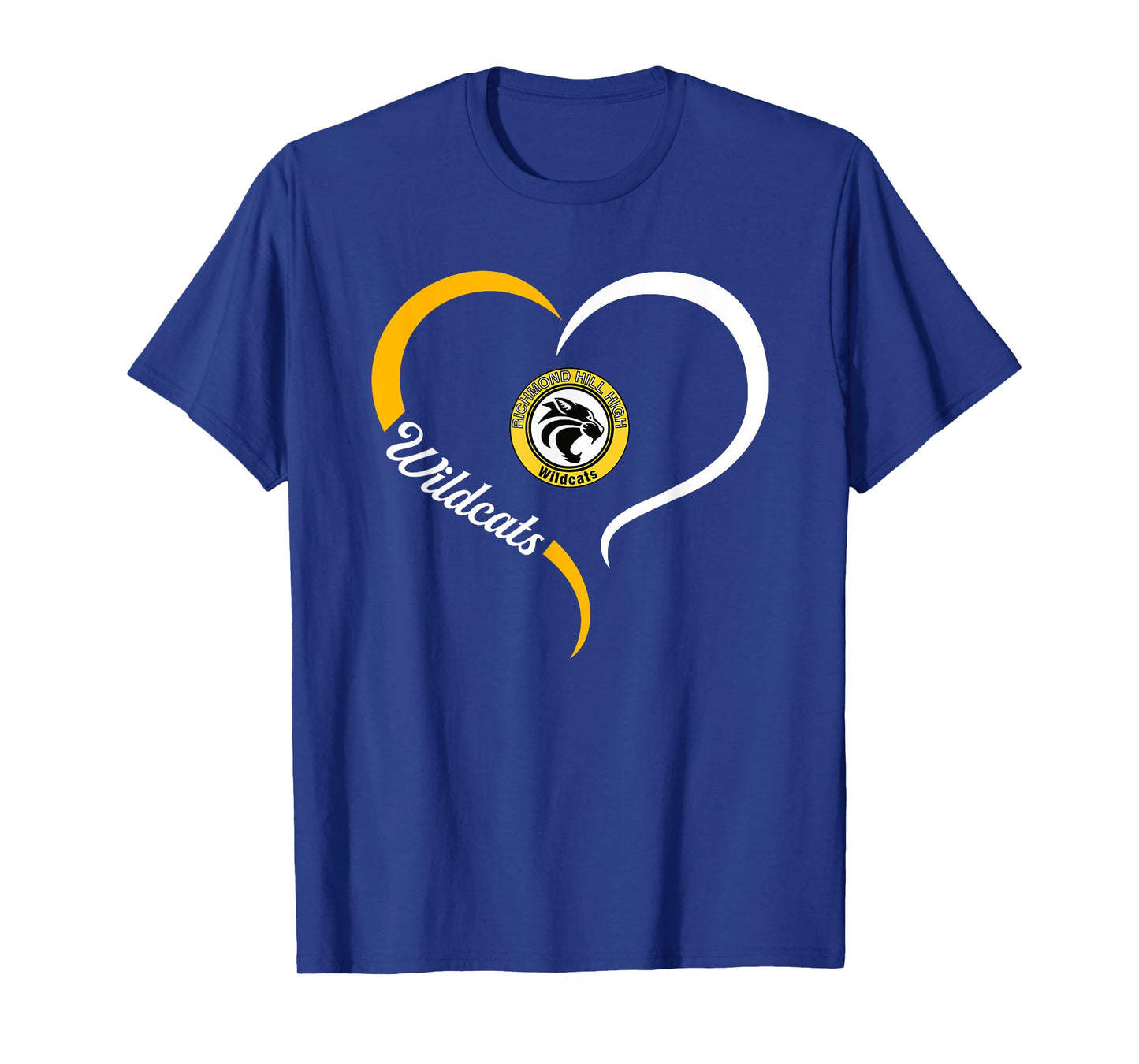 Richmond Hill Wildcats Logo Half Heart Slogan HS T-Shirt