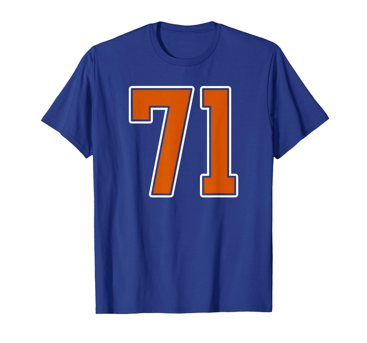 Burnt Orange White Number 71 Jersey Player Uniform #71 T-Shirt
