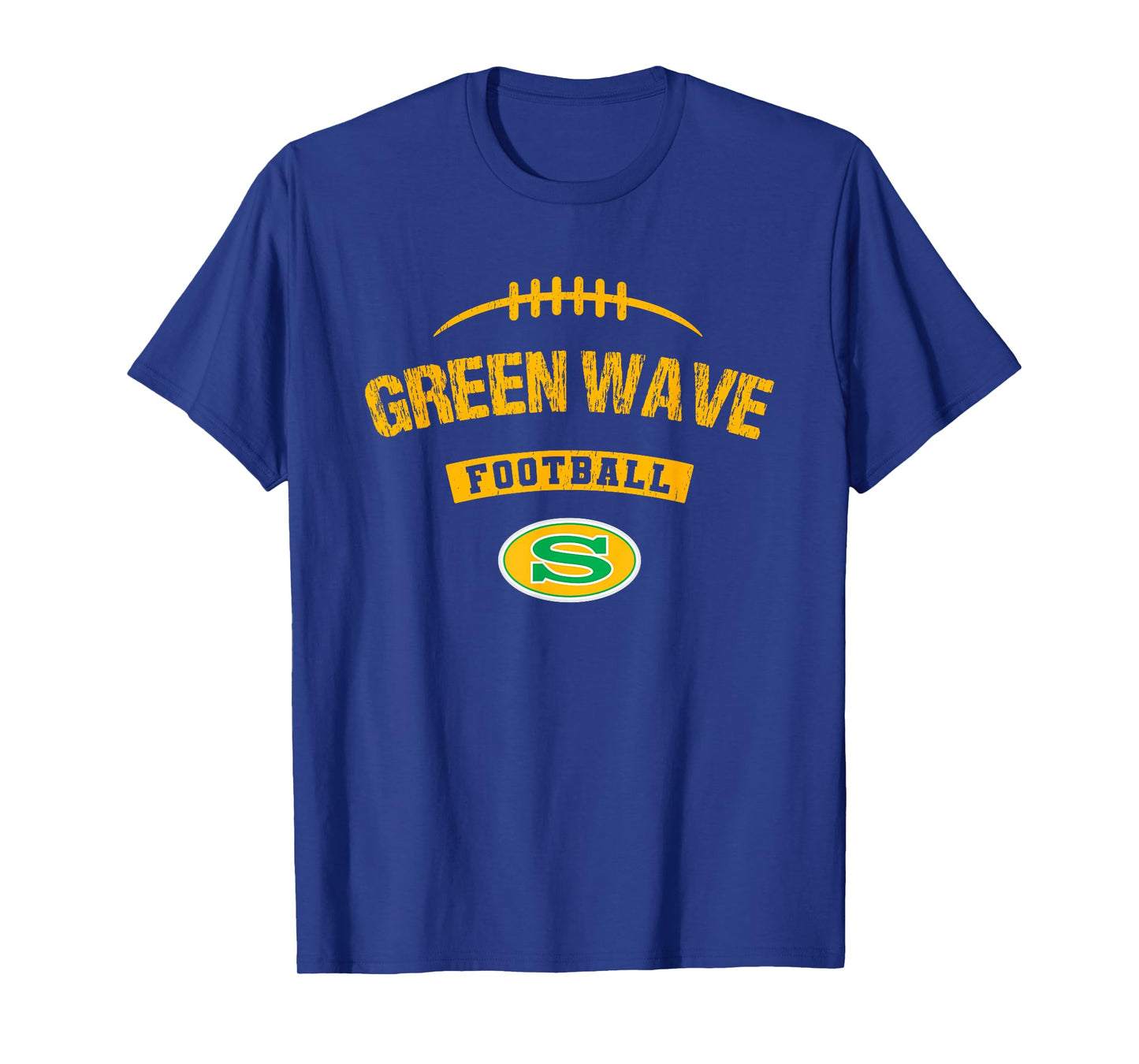 Summerville Green Wave Logo Football Distressed HS T-Shirt
