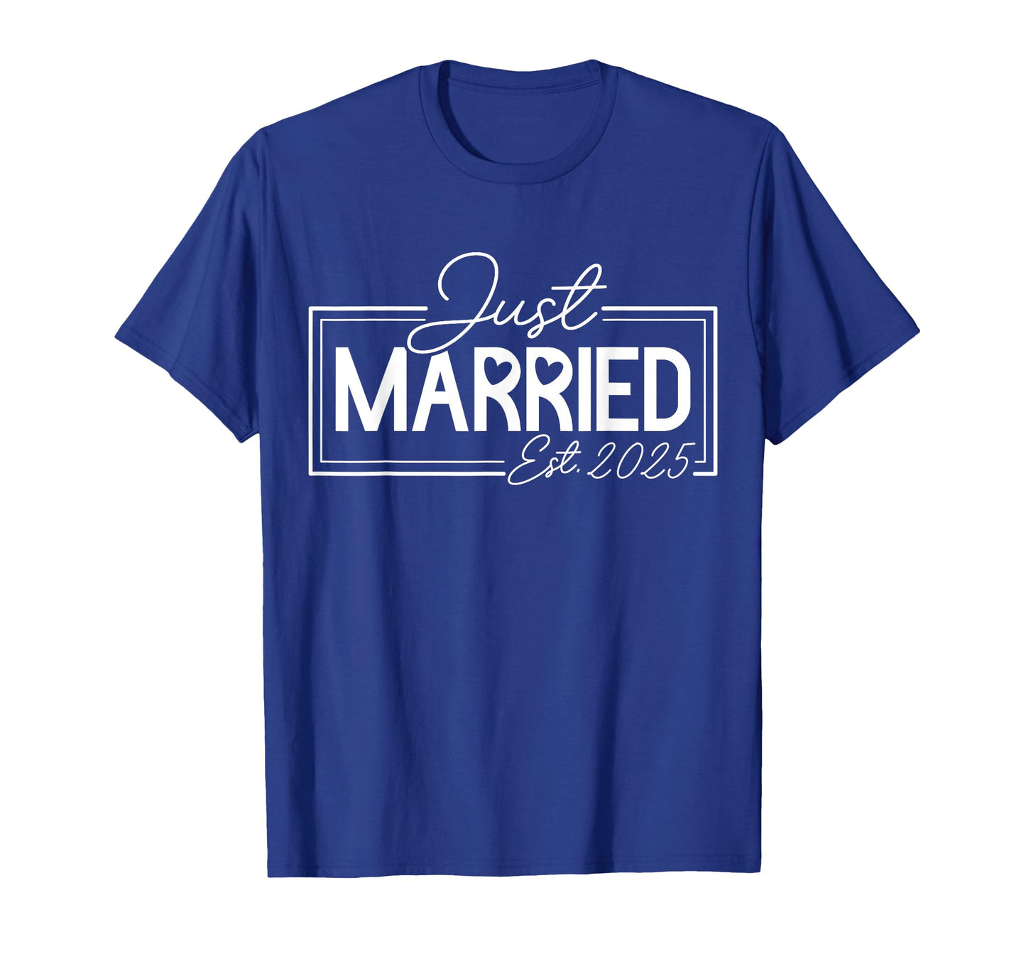 Just Married 2025 Honeymoon Wedding Couples Fiancee T-Shirt