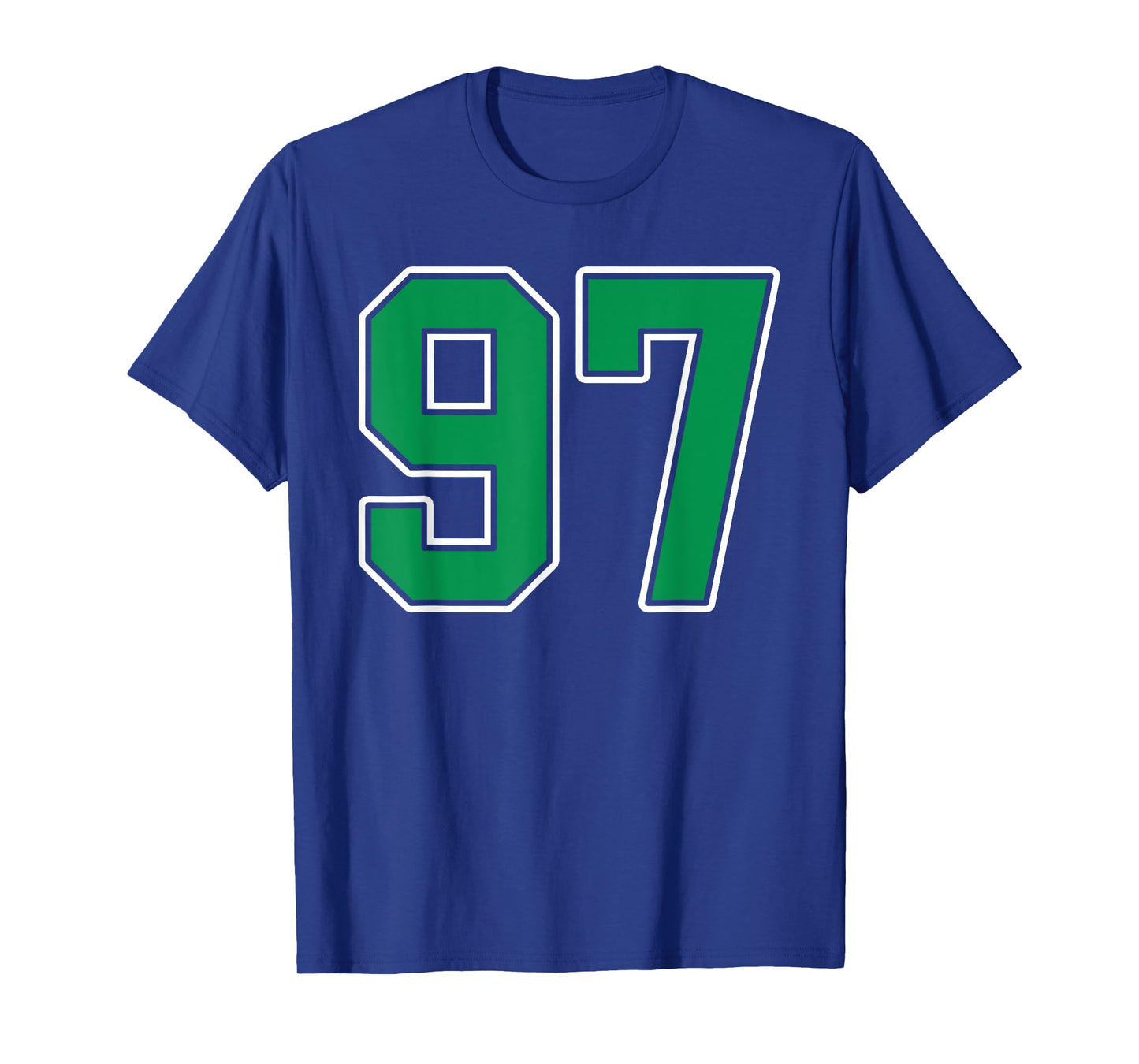 Kelly Green White Number 97 Jersey Player Uniform #97 T-Shirt