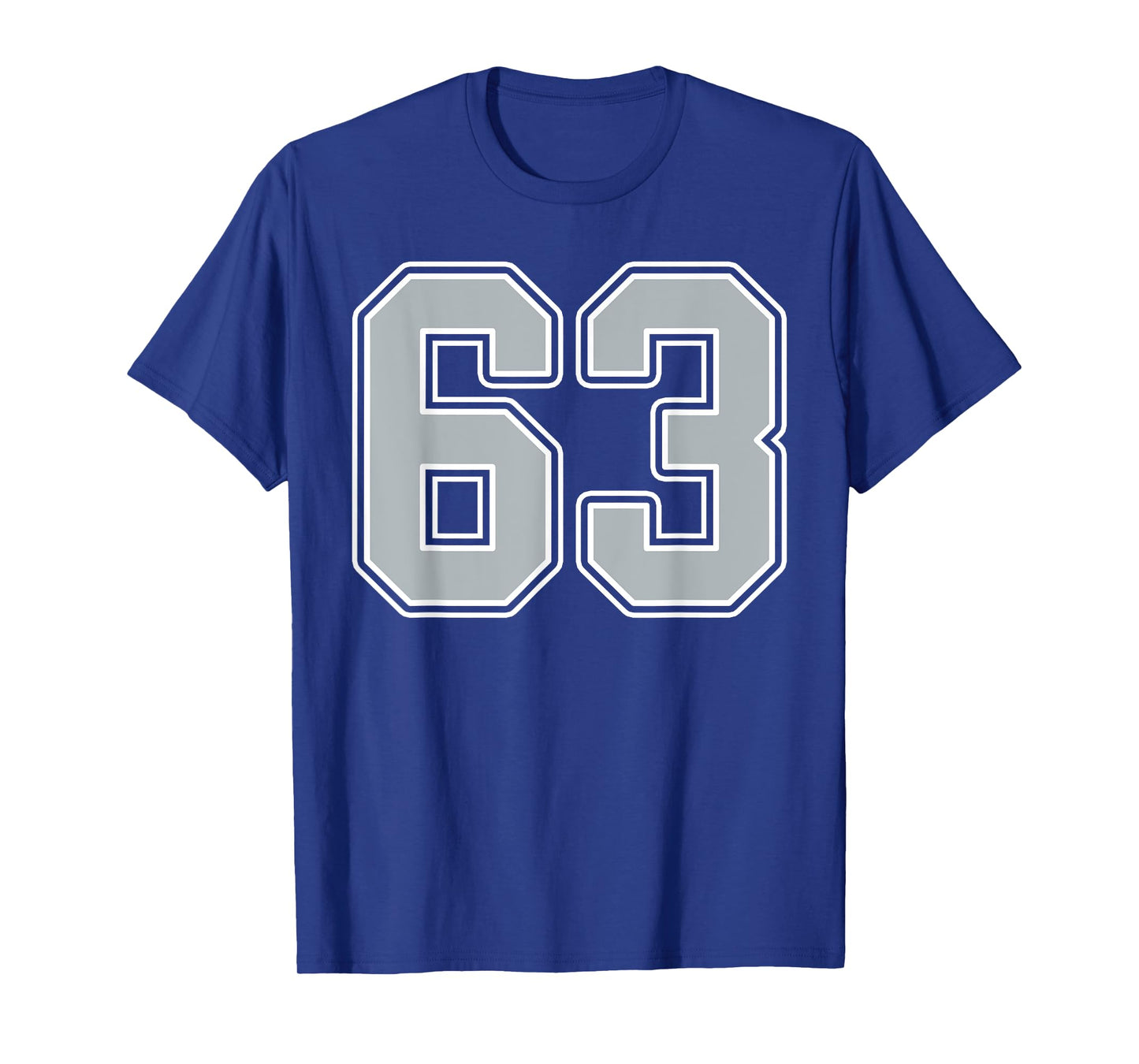 Silver Black White Number 63 Jersey Player Uniform #63 T-Shirt