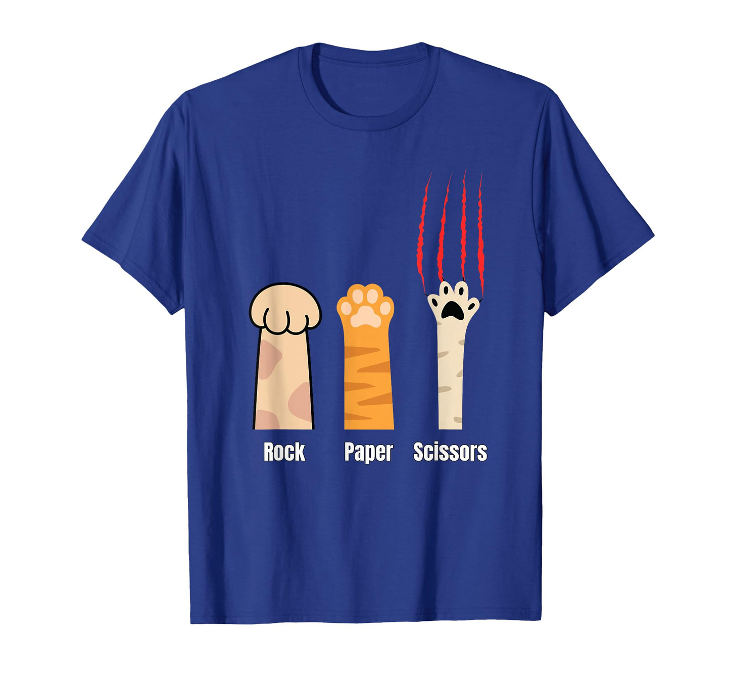 Rock Paper Scissors Cat Paws Funny Cats Scratch Men Women Girls Kids T-Shirt