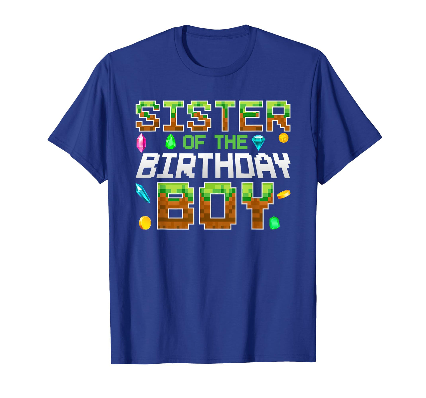 Sister Of The Birthday Boy Game Pixel Number Birthday Party T-Shirt